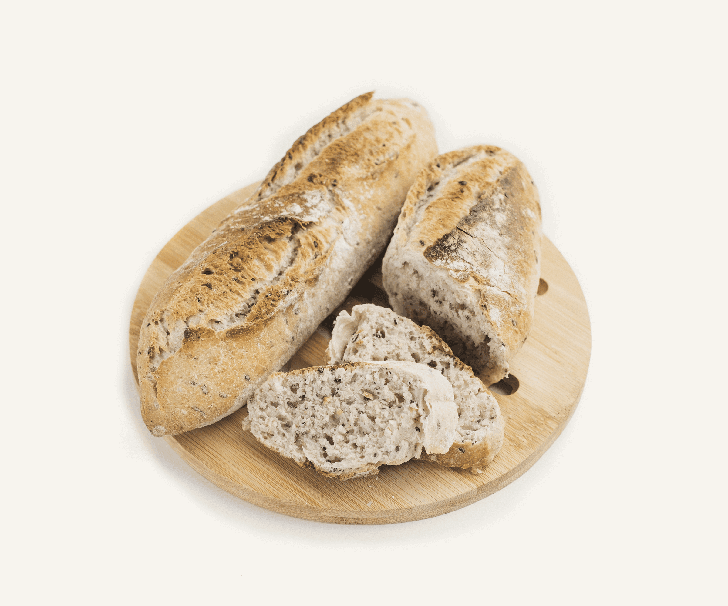 Baguete multigrãos pré assada congelada 2 un 250g