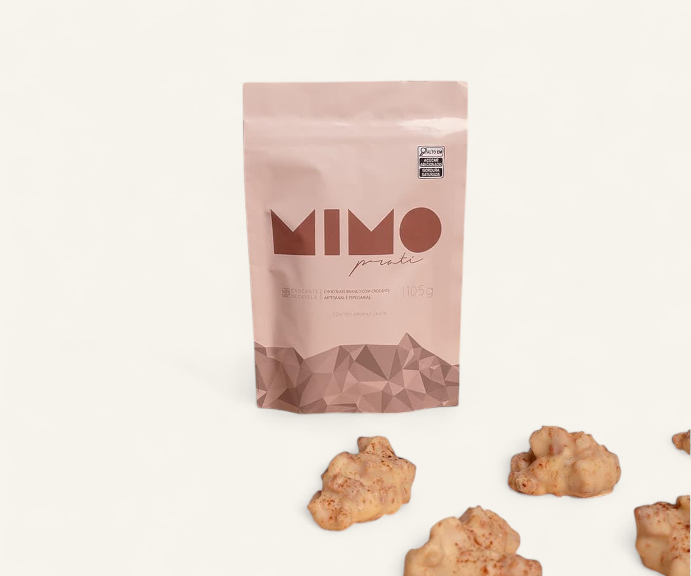 Chocolate branco com crocante artesanal e especiarias Mimo 110g
