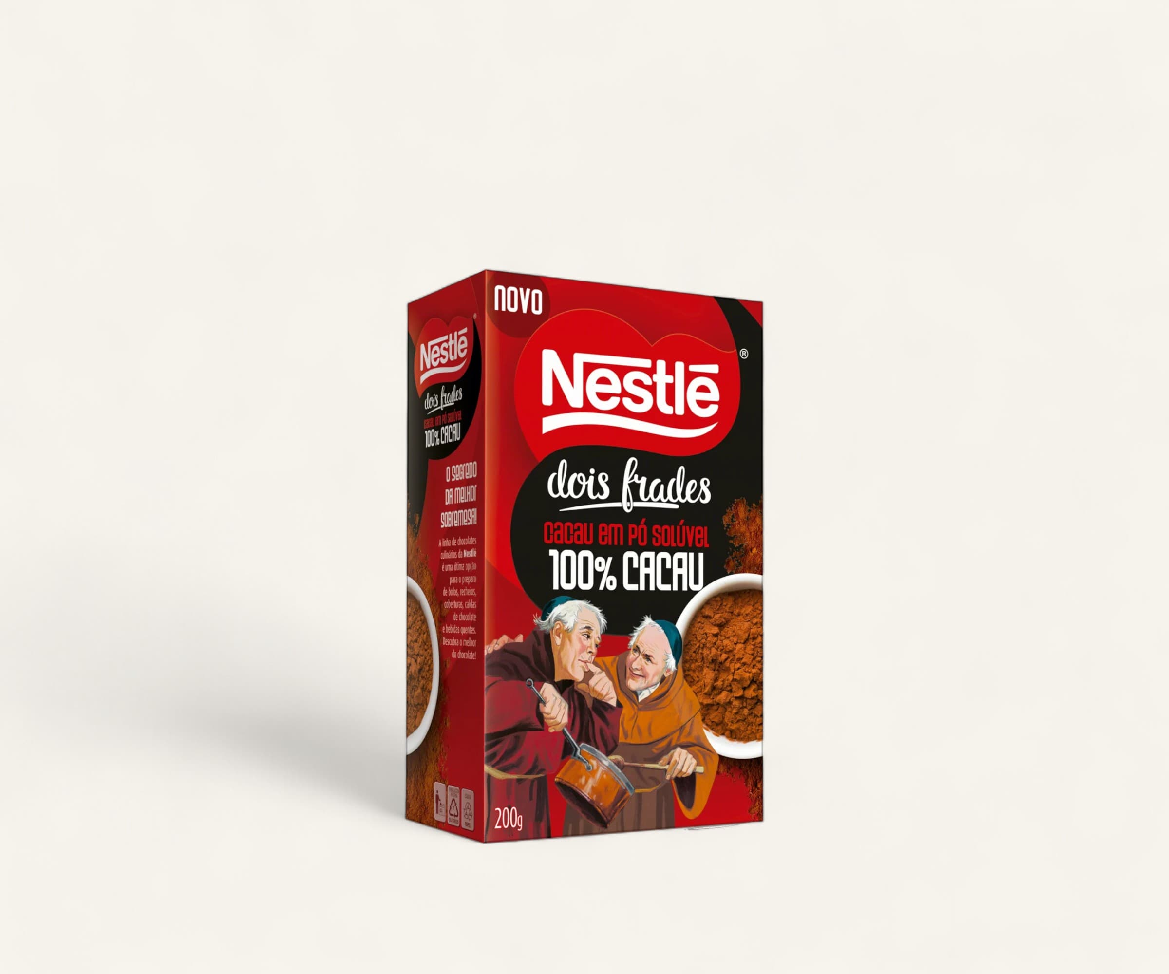 Cacau solúvel em pó Dois Frades 100% cacau Nestlé 200g