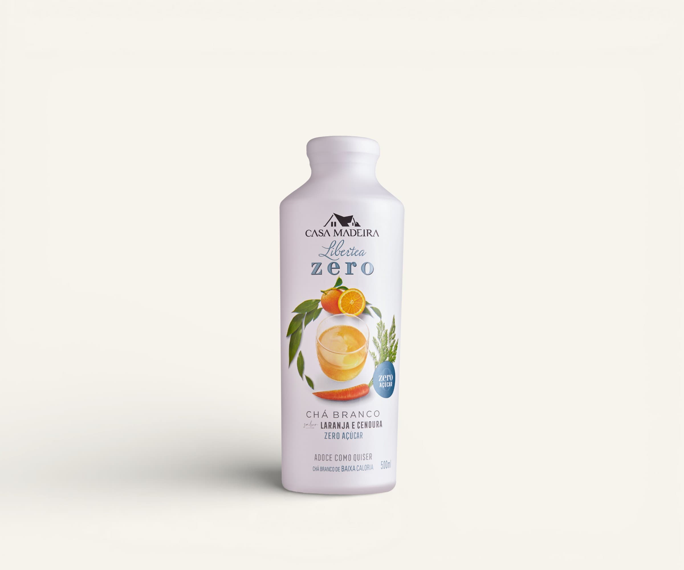 Chá branco Libertea sabor laranja e cenoura zero açúcar Casa Madeira 500ml