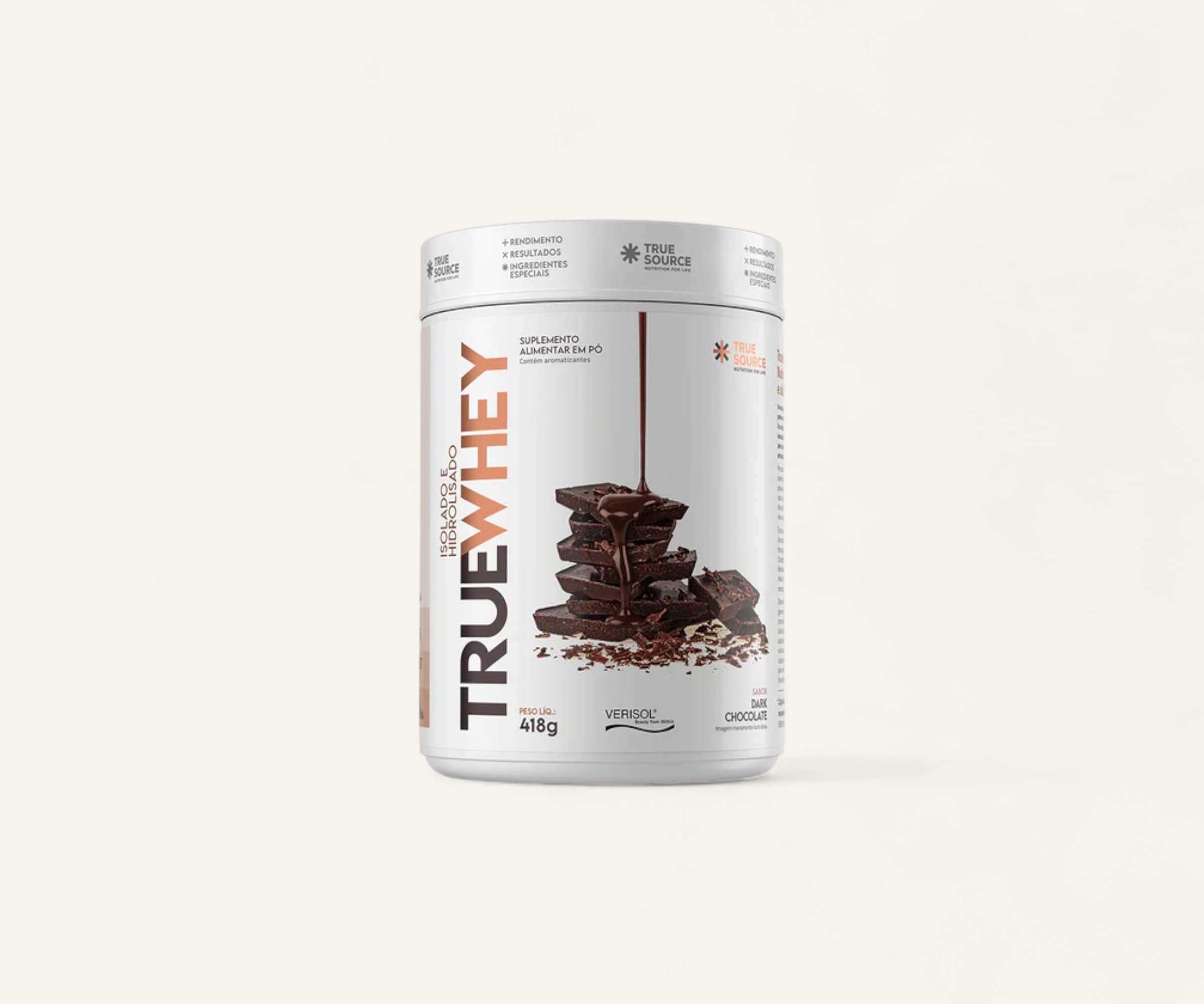 Whey protein True whey isolado e hidrolisado sabor dark chocolate 418g