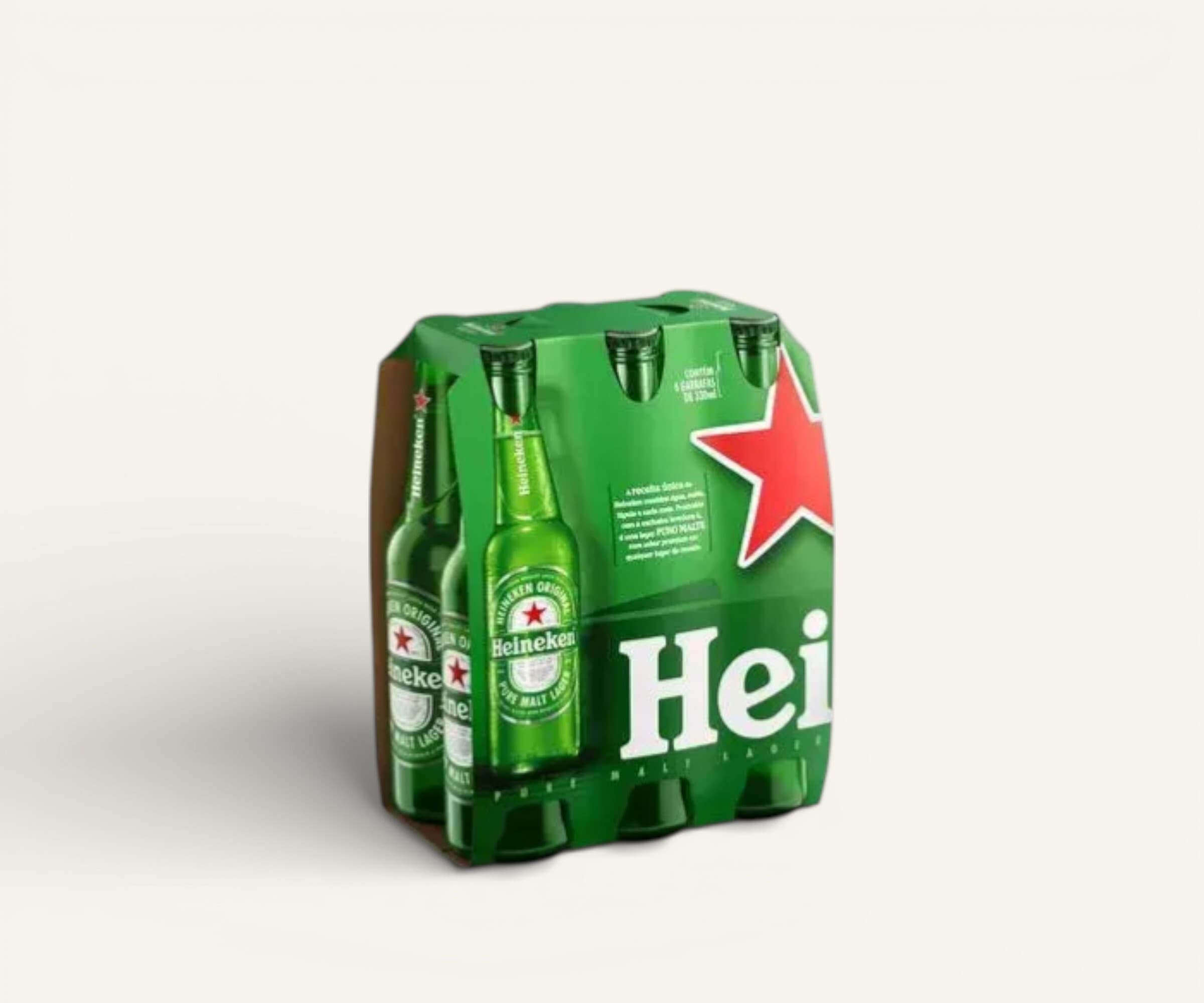 Cerveja puro malte Heineken long neck pack 6x250ml