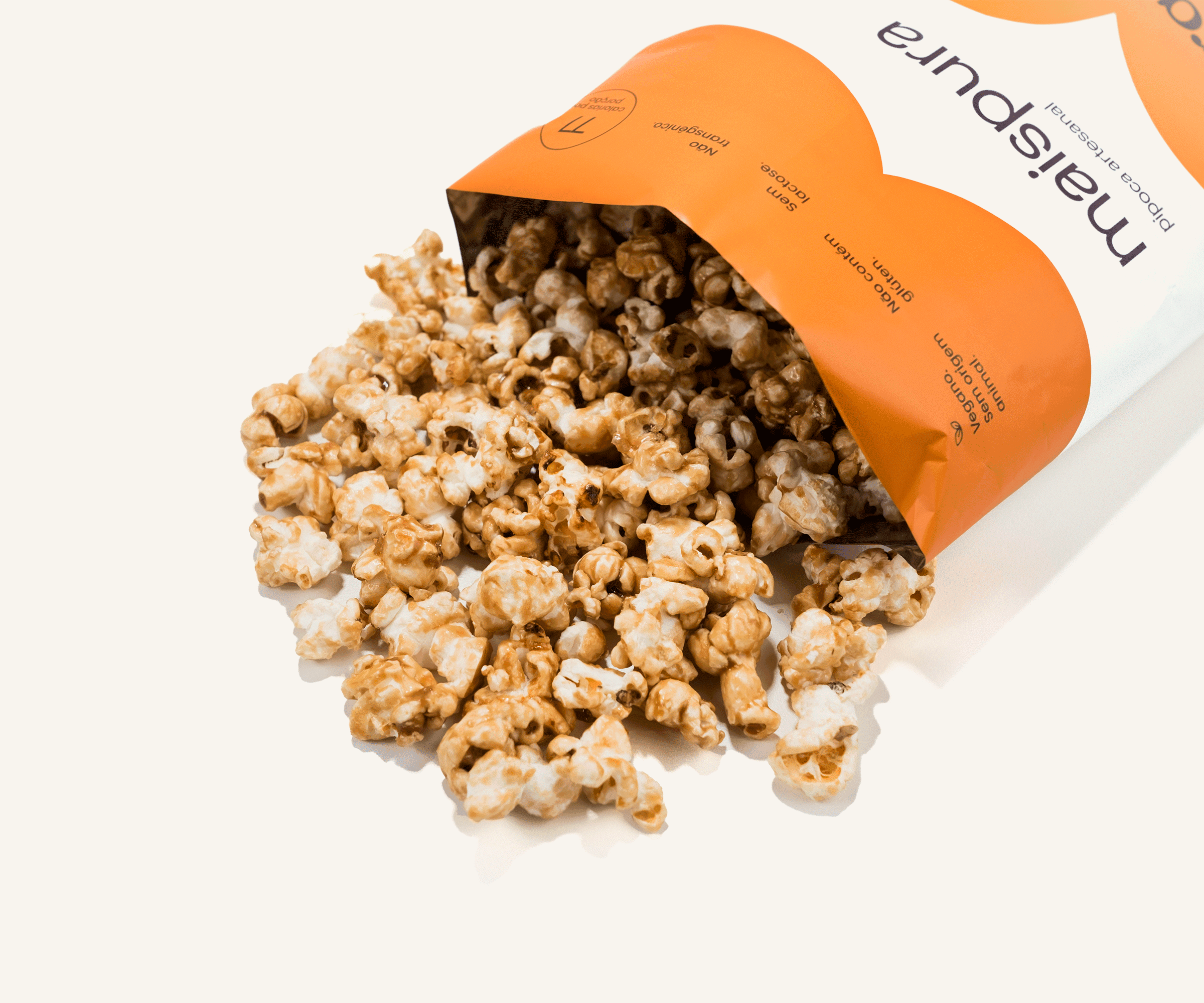 Pipoca artesanal caramelo e flor de sal 100g