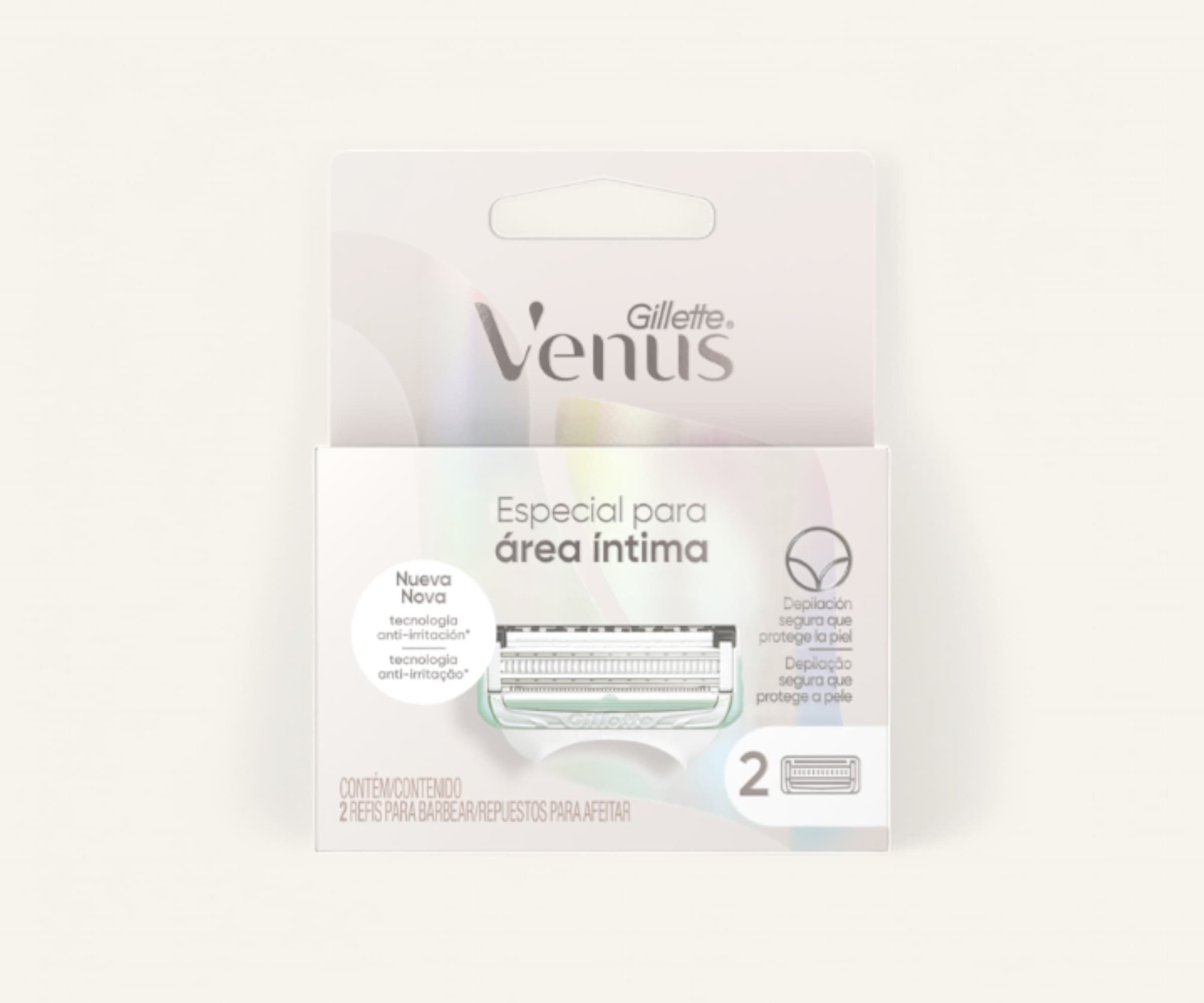 Carga para aparelho de depilação íntima Venus Gillette 2 un