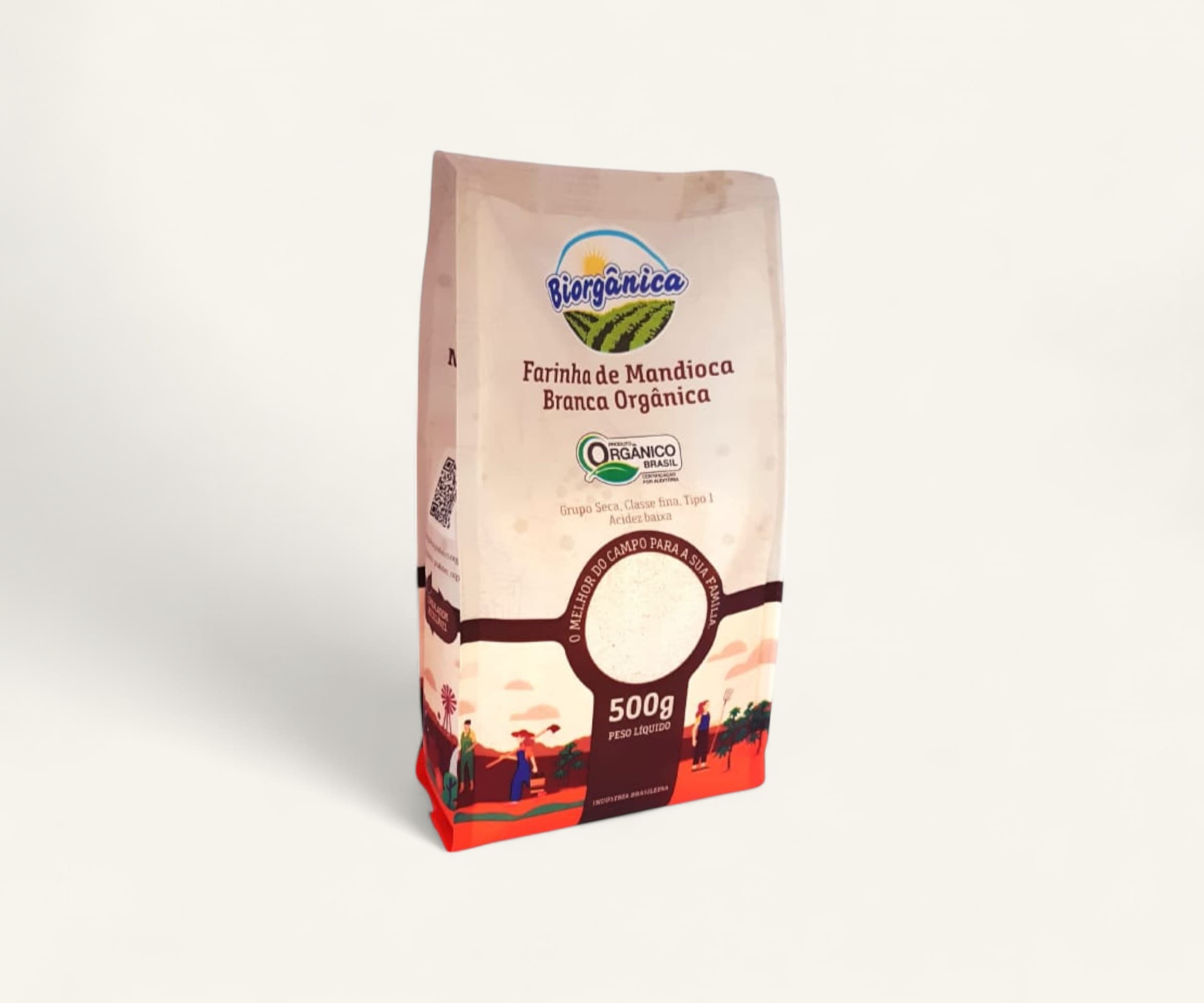 Farinha de mandioca orgânica branca 500g
