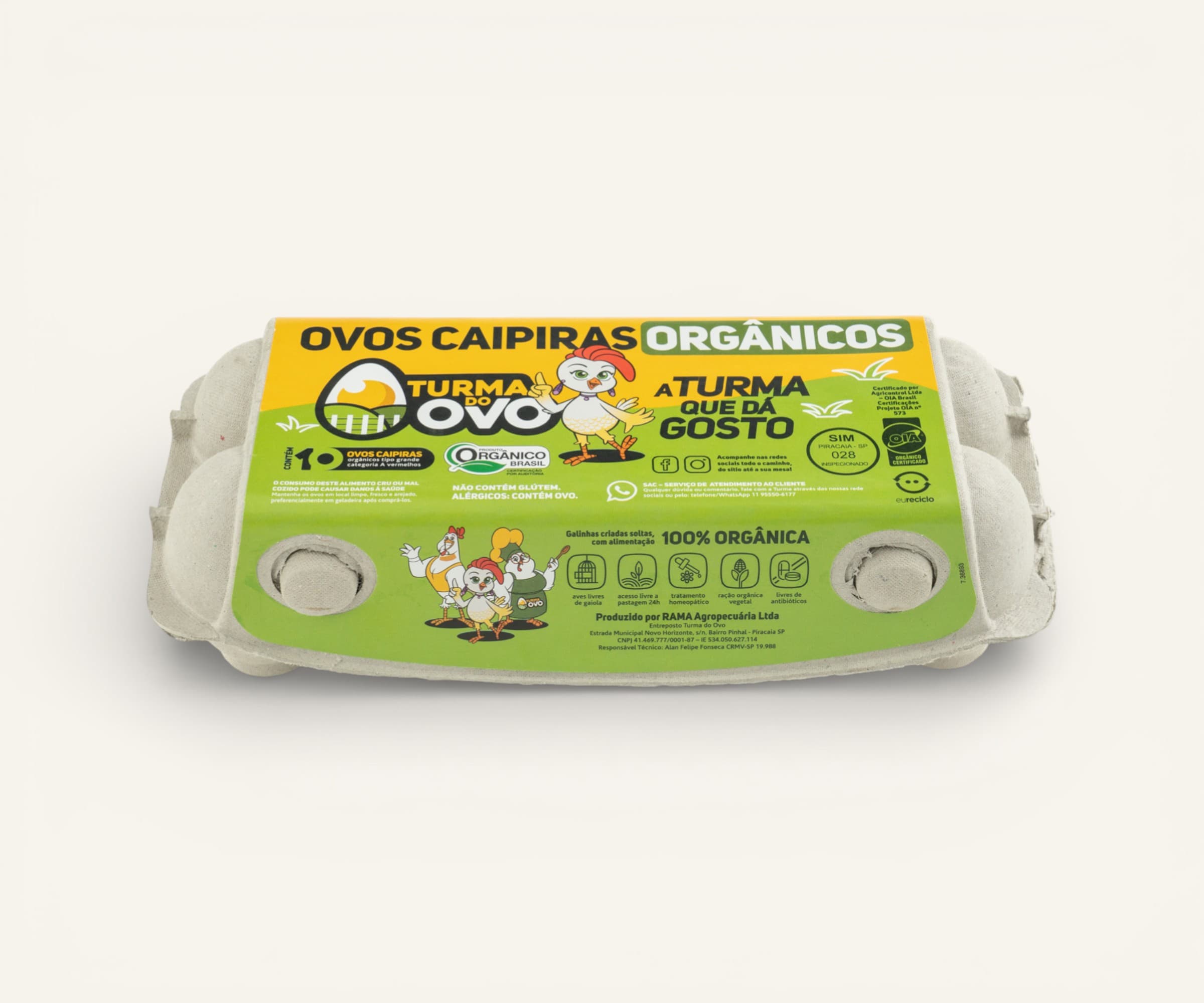 Ovos vermelhos orgânicos Turma do Ovo 10un