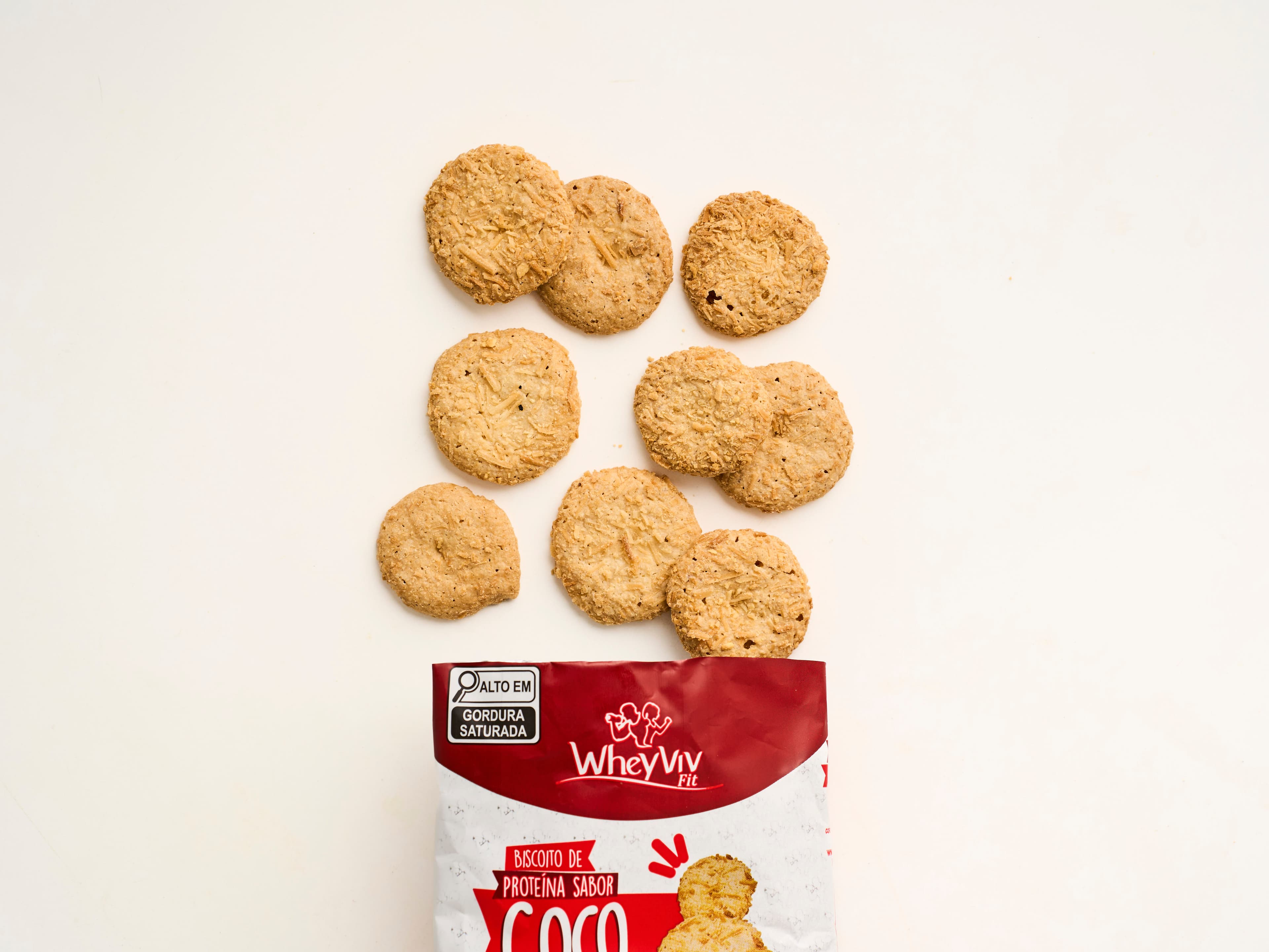 Biscoito sabor coco Wheyviv 45g