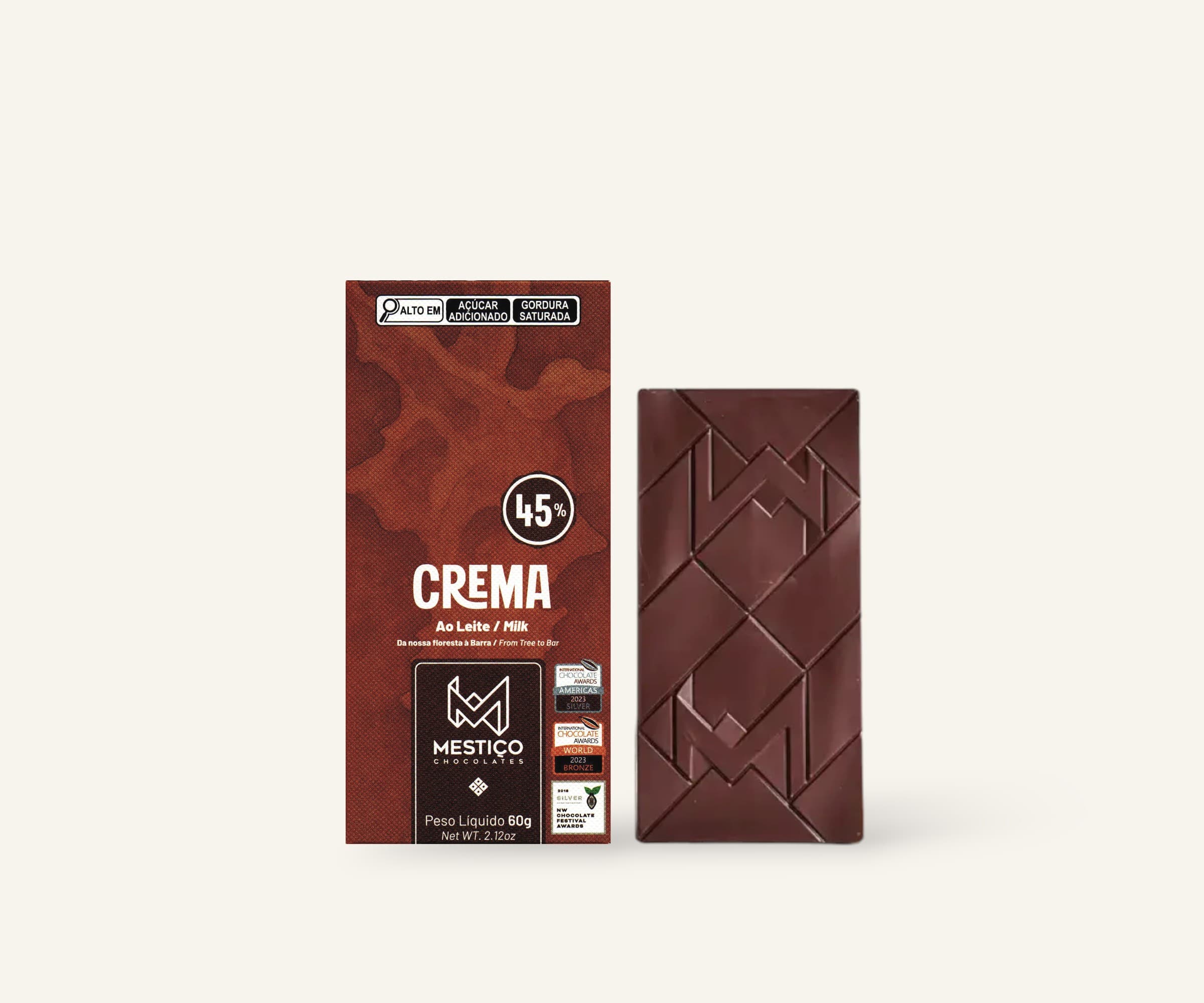 Chocolate ao leite 45% cacau zero açúcar 60g