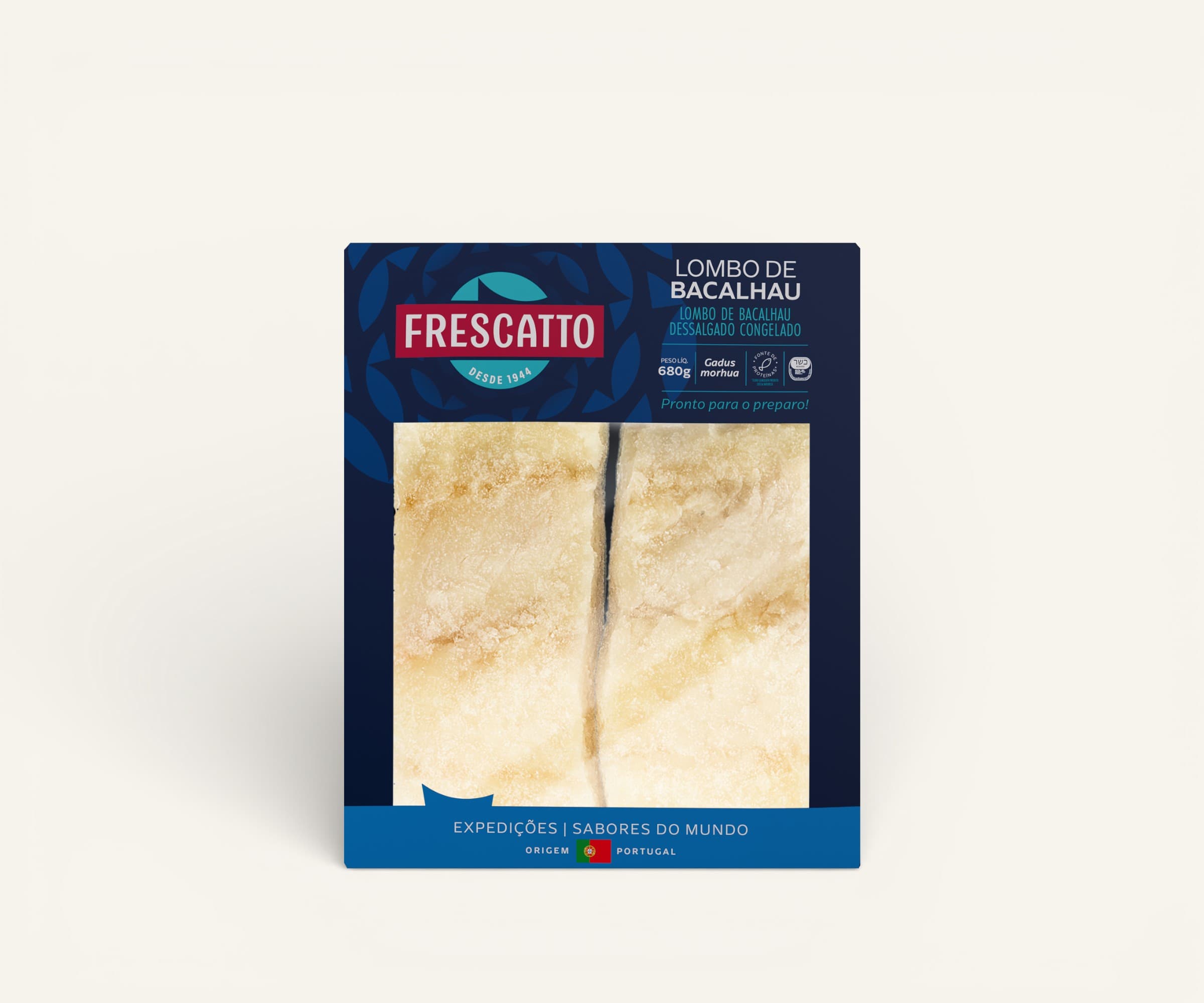 Lombo de bacalhau Gadus Morhua dessalgado Frescatto 680g