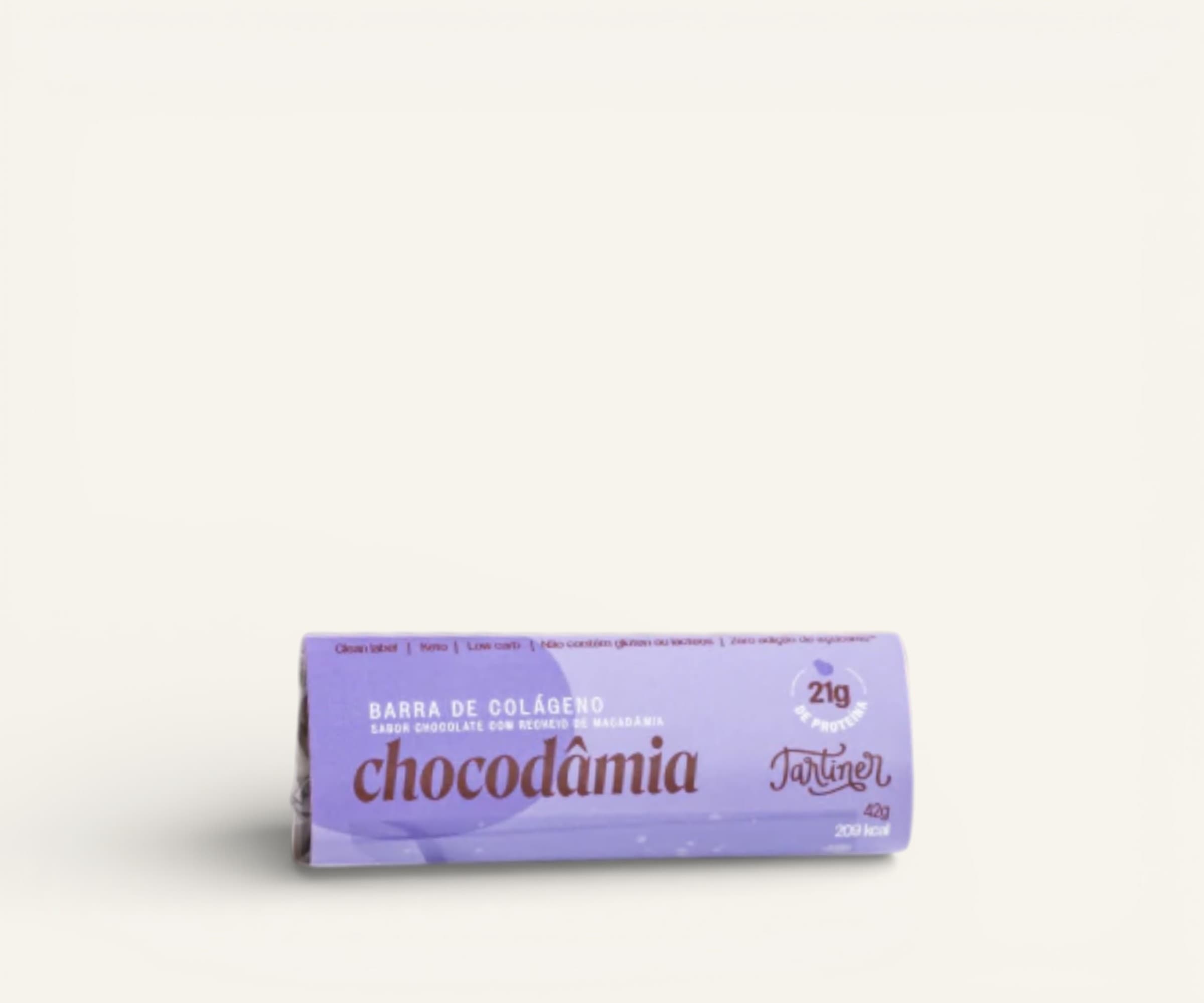 Barra de colágeno Tartiner com recheio chocodâmia 42g