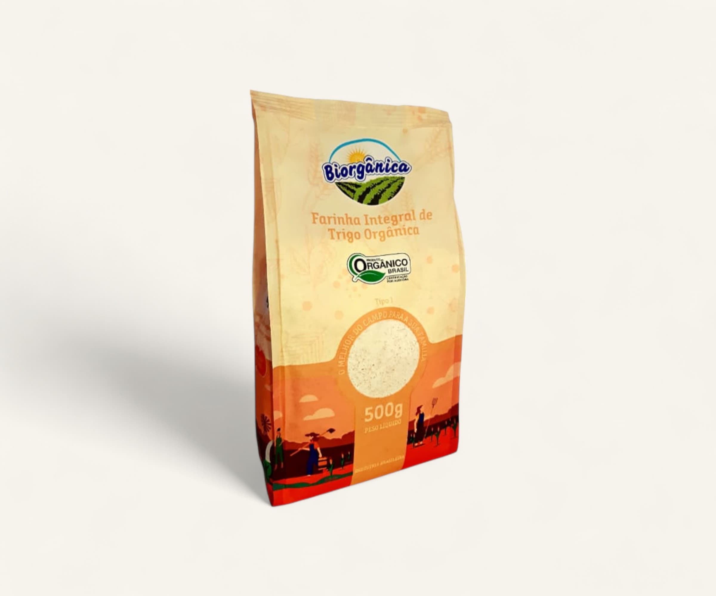 Farinha de trigo orgânica integral 500g