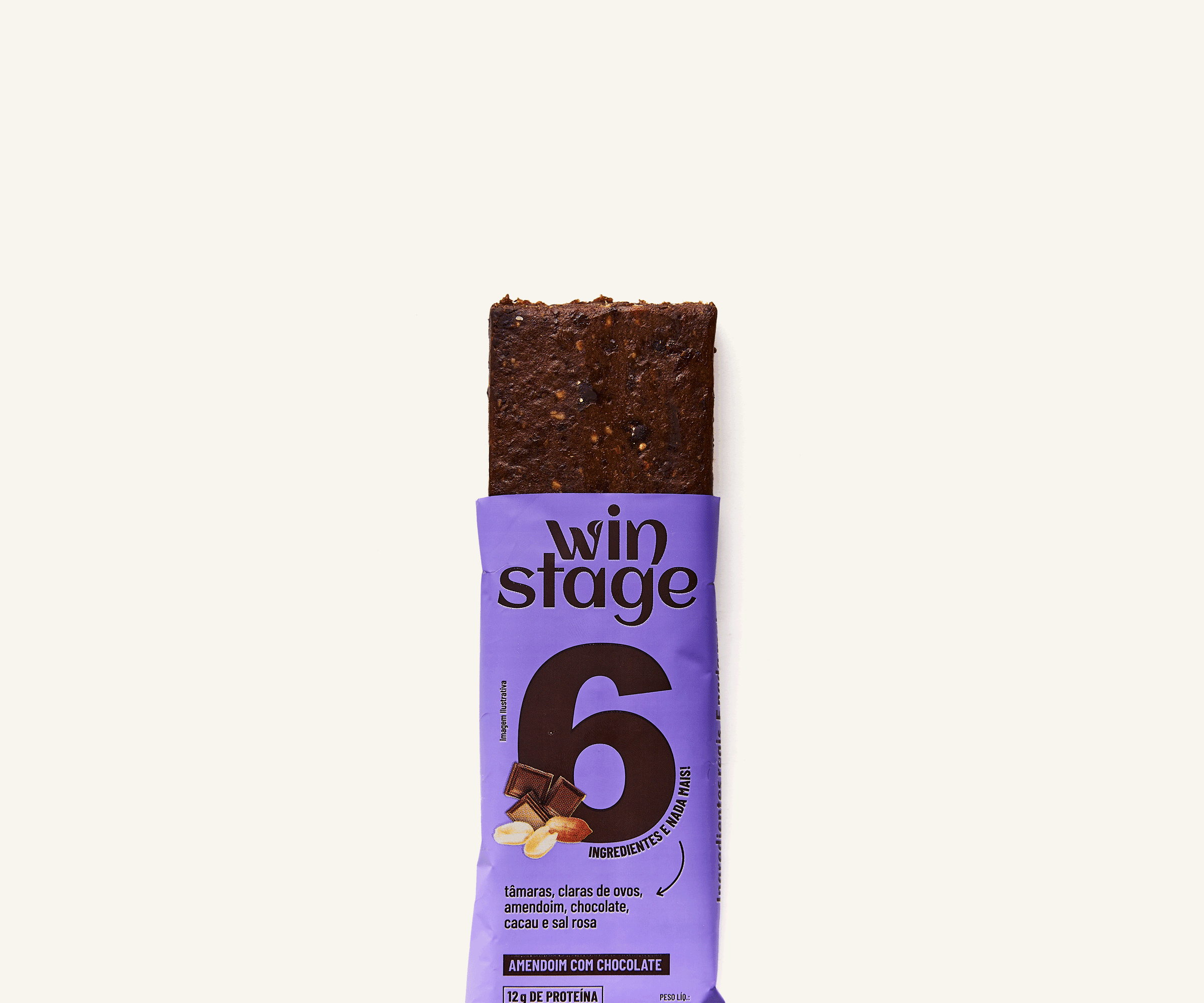 Barra de proteína Winstage amendoim com chocolate 54g
