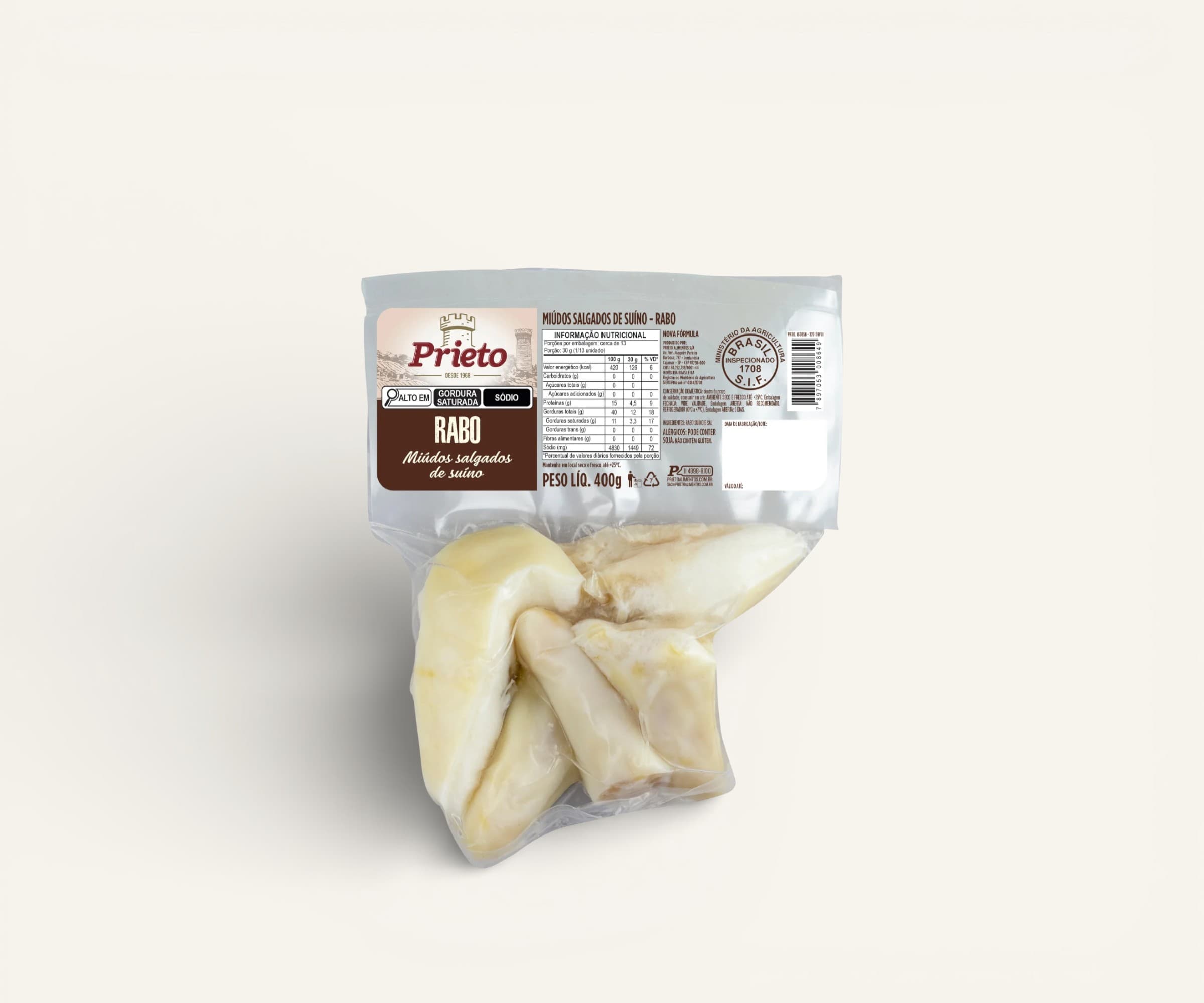 Rabo suíno salgado com osso Prieto 400g