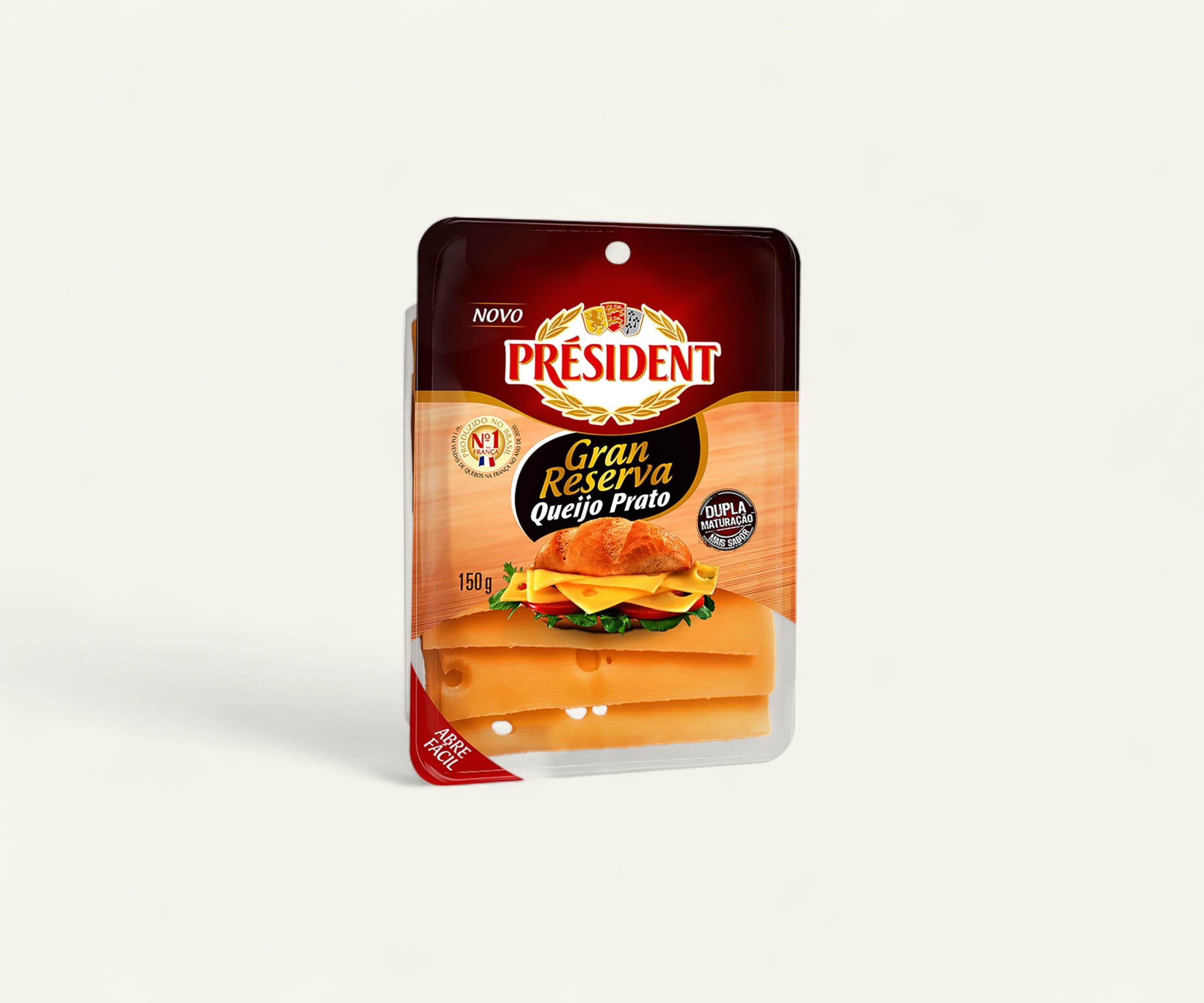 Queijo prato Gran Reserva fatiado Président 150g