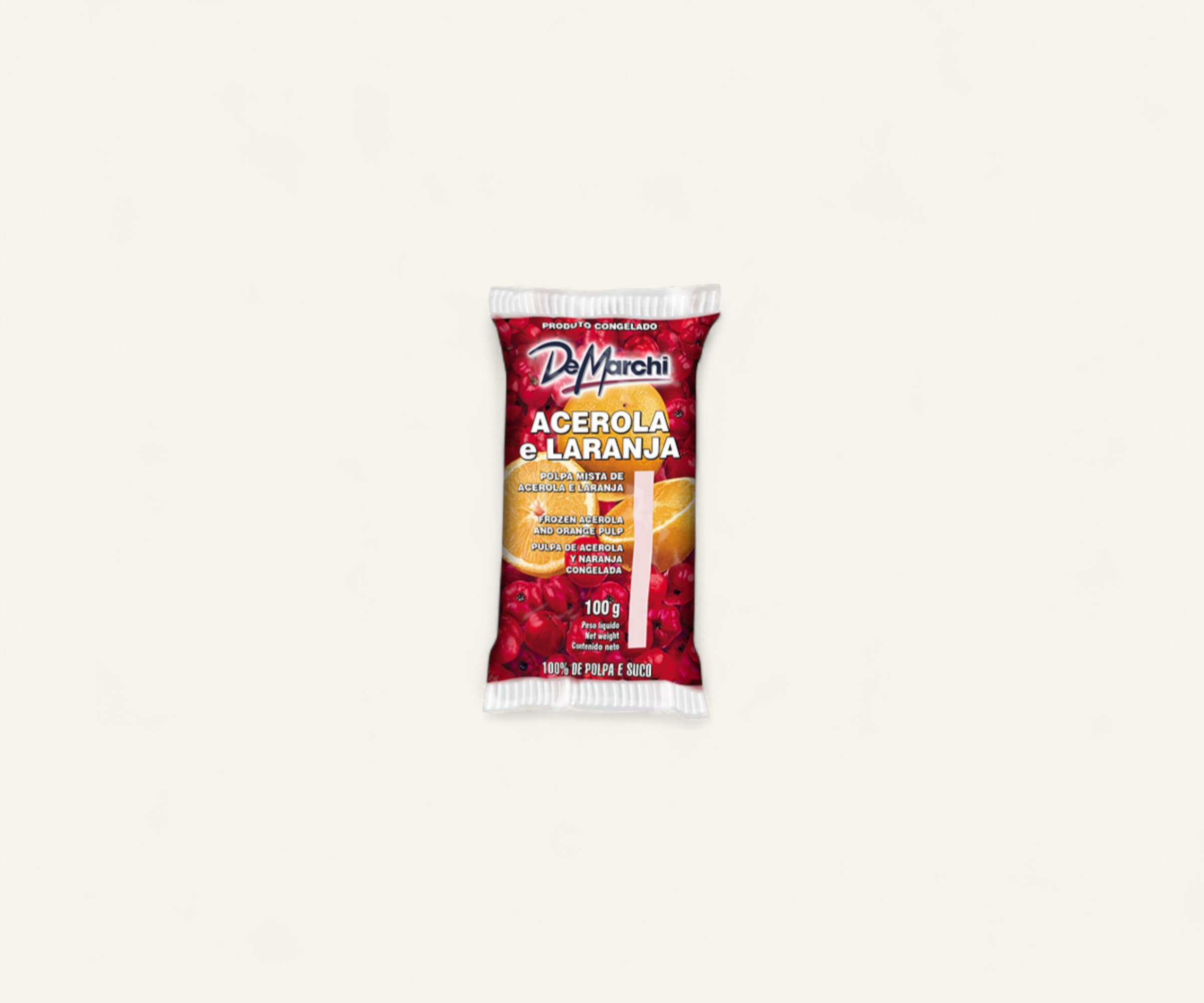 Polpa integral de laranja com acerola 100g