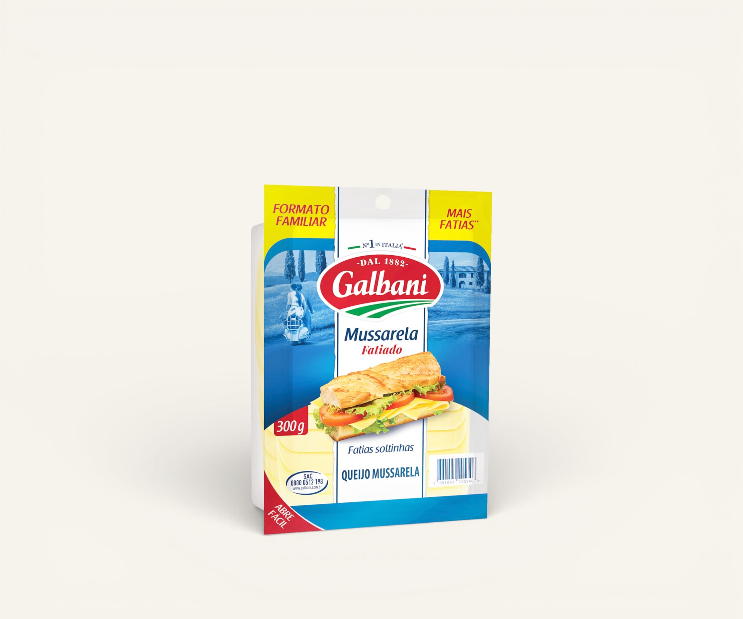 Queijo mussarela fatiado Galbani 300g