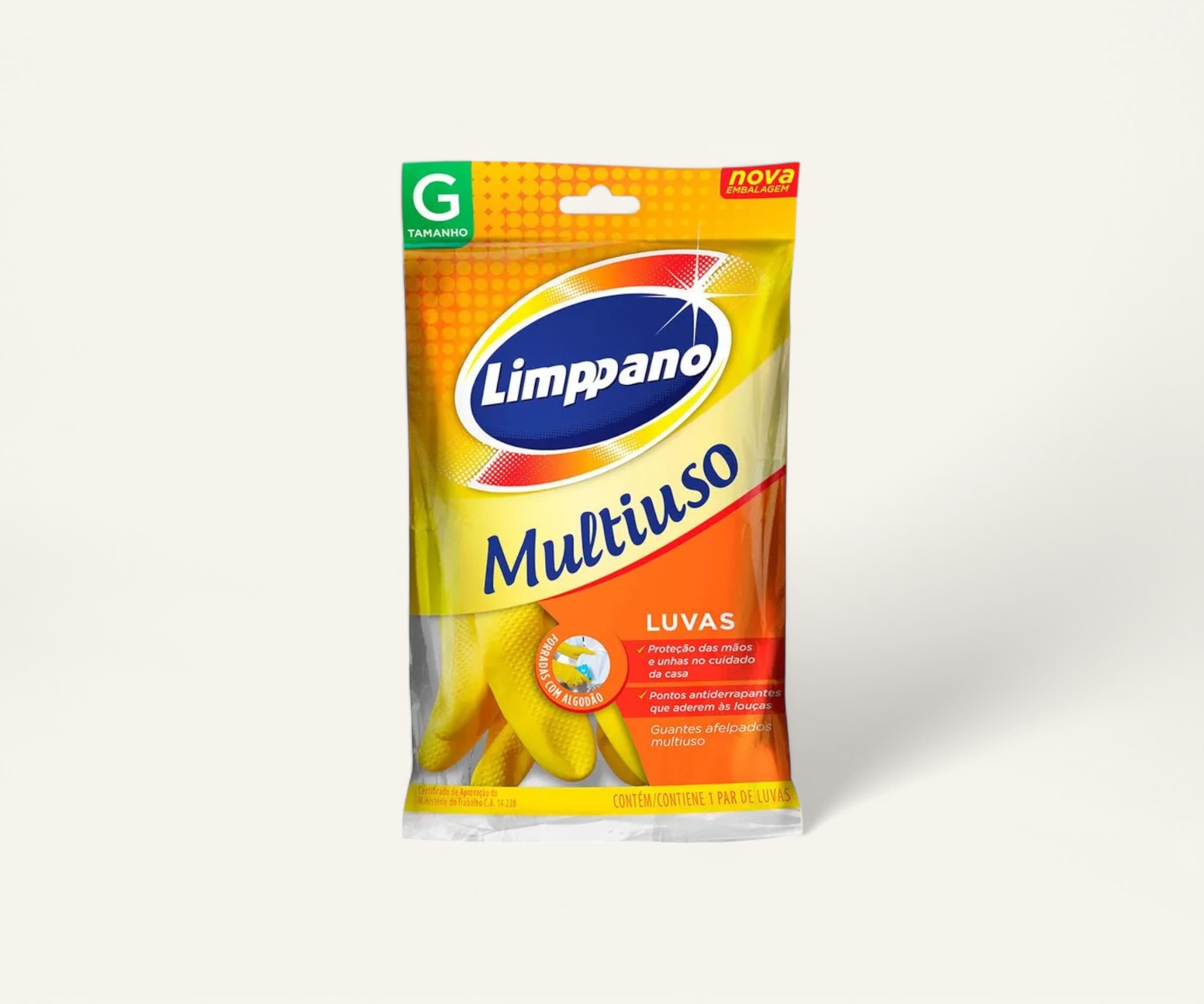 Luva multiuso amarela G Limppano
