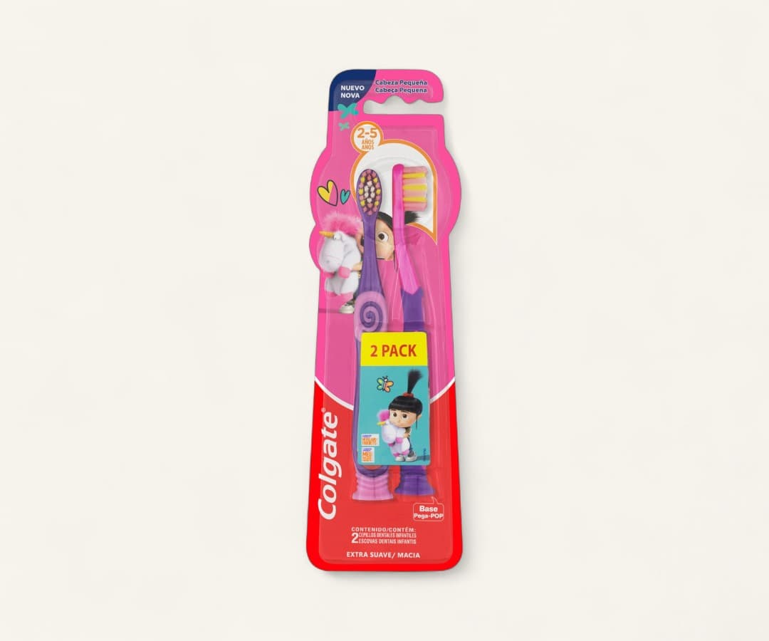 Escova dental infantil Agnes e Fluffy Colgate pack 2un