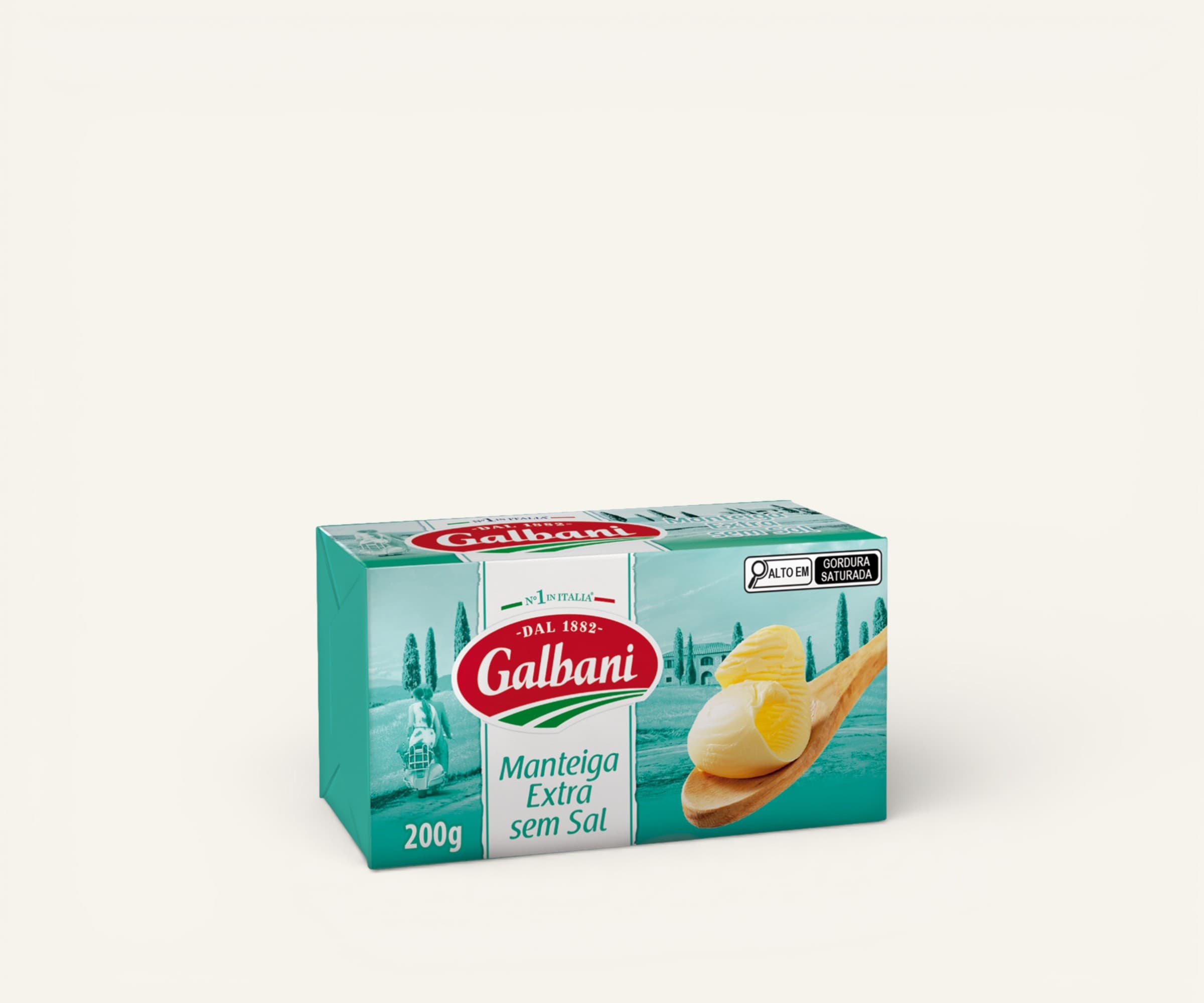 Manteiga extra sem sal tablete Galbani 200g