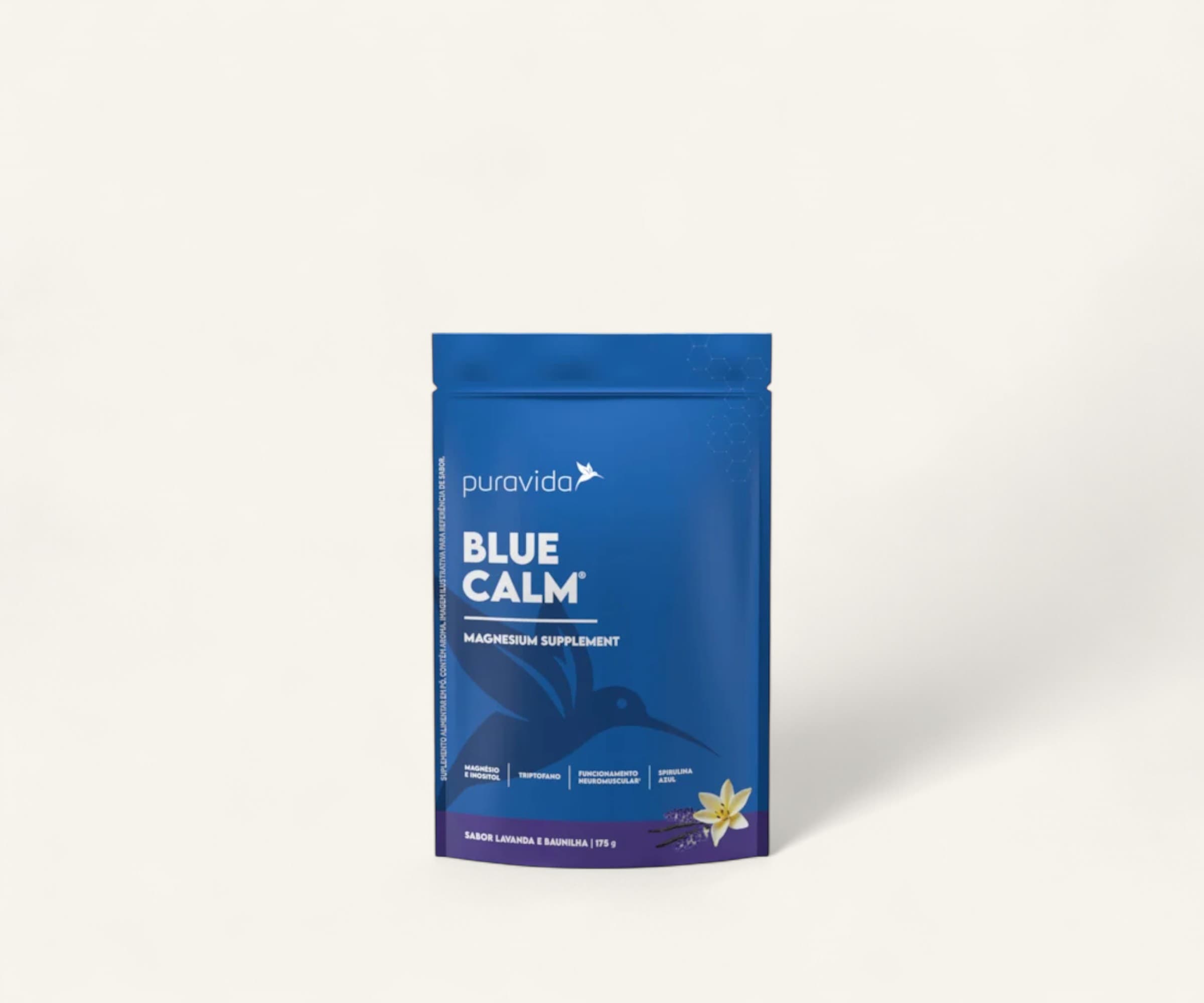 Suplemento de magnésio Blue Calm sabor lavanda e baunilha 175g