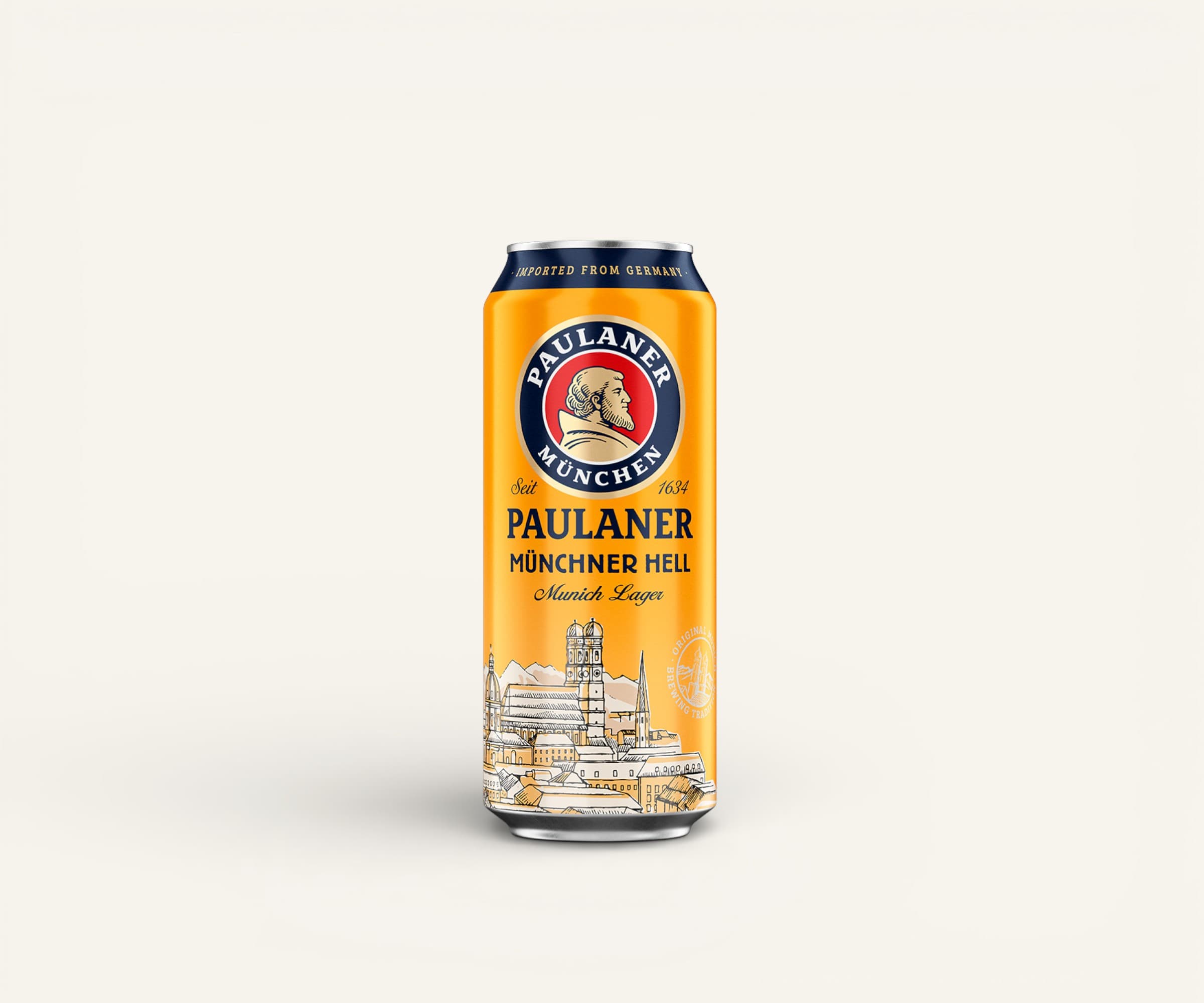 Cerveja alemã münchner hell Paulaner München lata 500ml