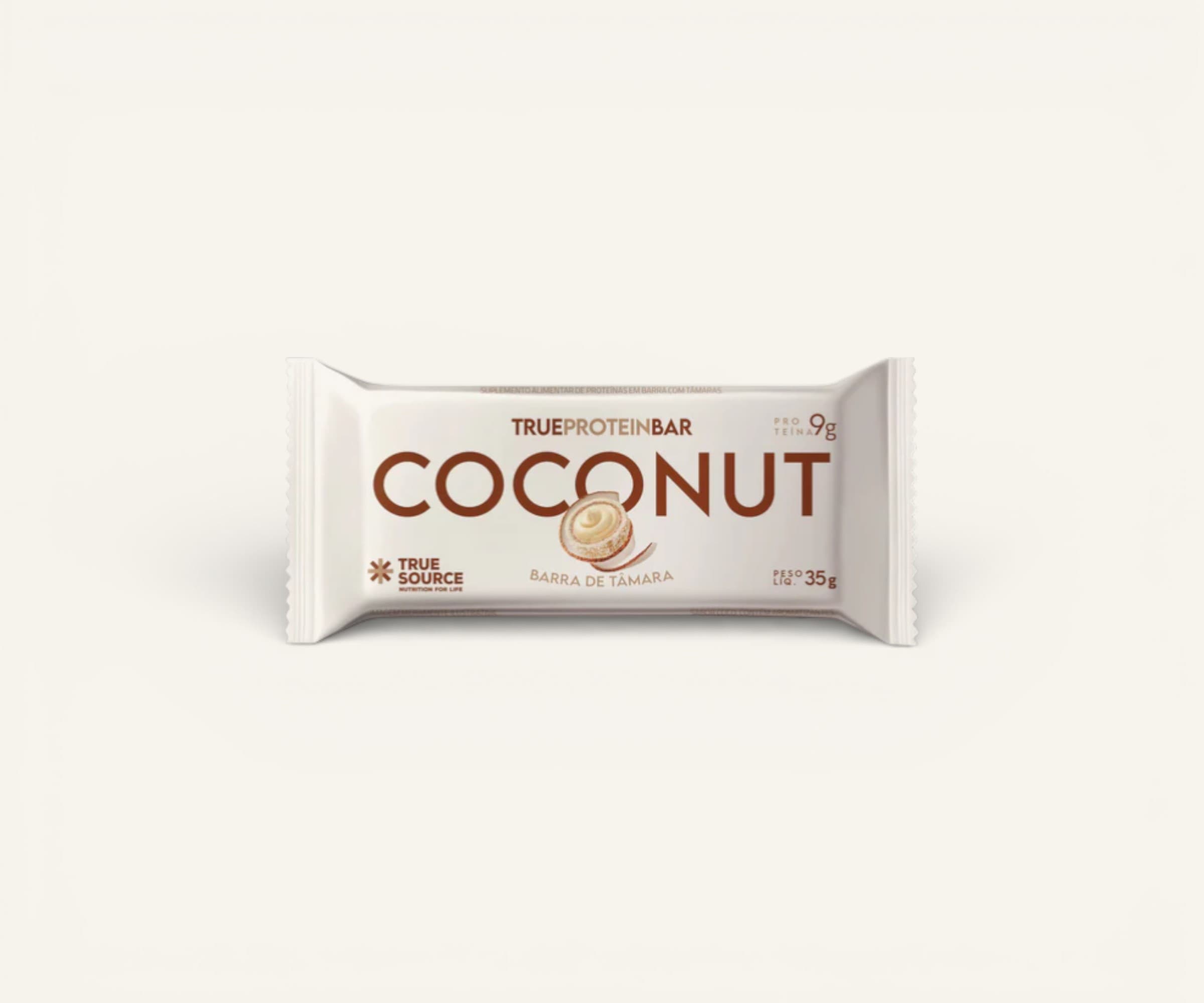 Barra de tâmara True Protein Bar 9g sabor coconut 35g