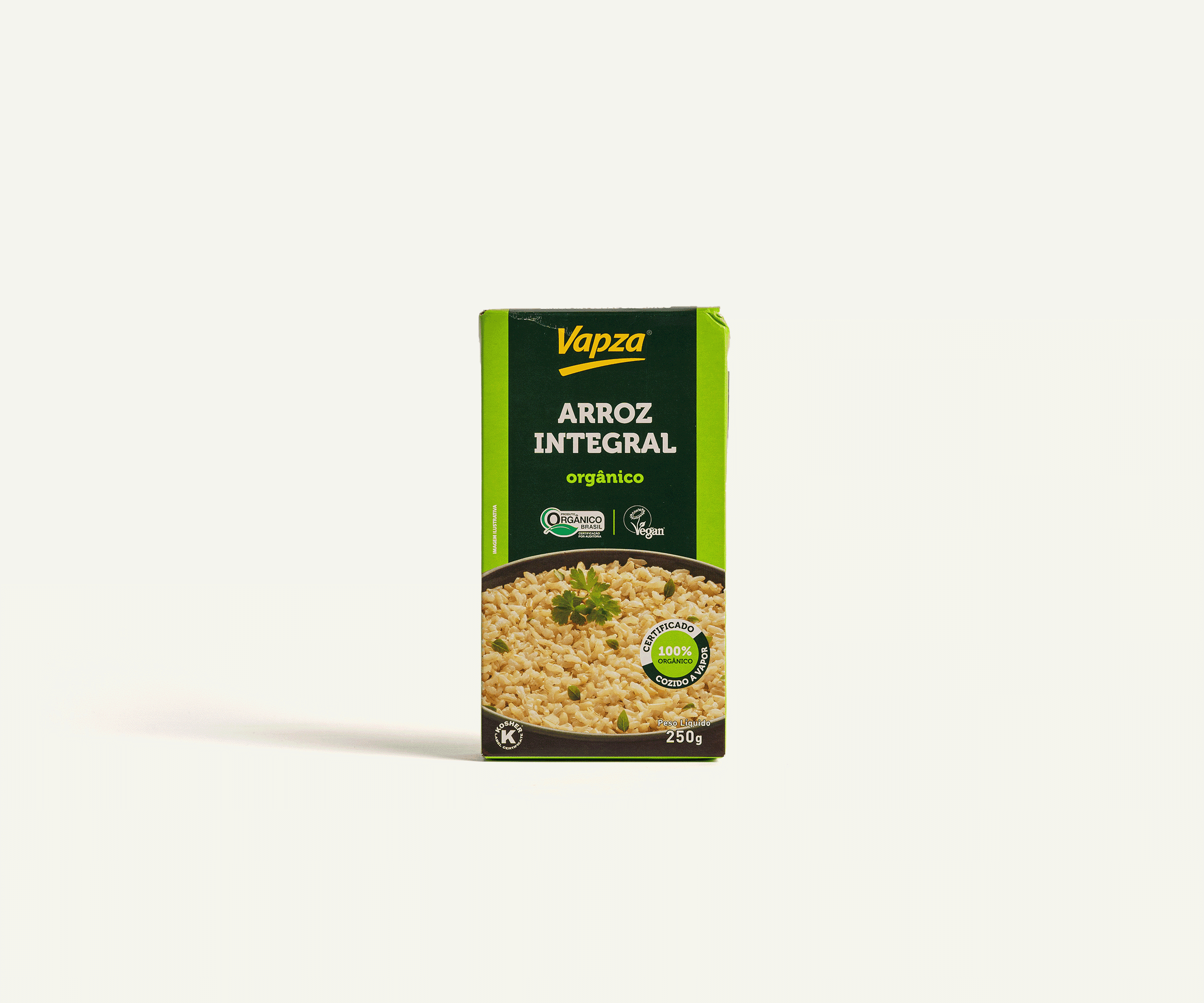 Arroz integral orgânico cozido Vapza 250g