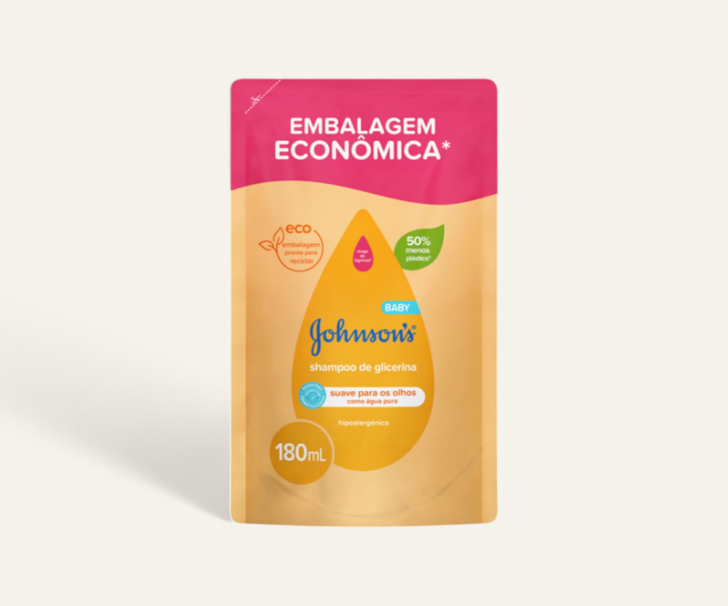 Shampoo de glicerina Johnson's baby refil 180ml