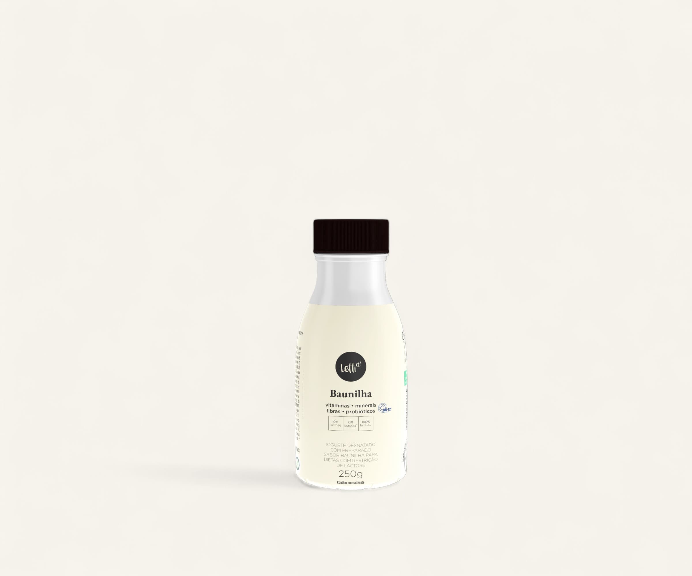 Iogurte desnatado com preparado sabor baunilha zero lactose 250g