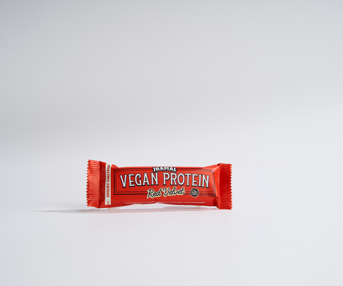 Barrinha de proteína vegana sabor red velvet 50g