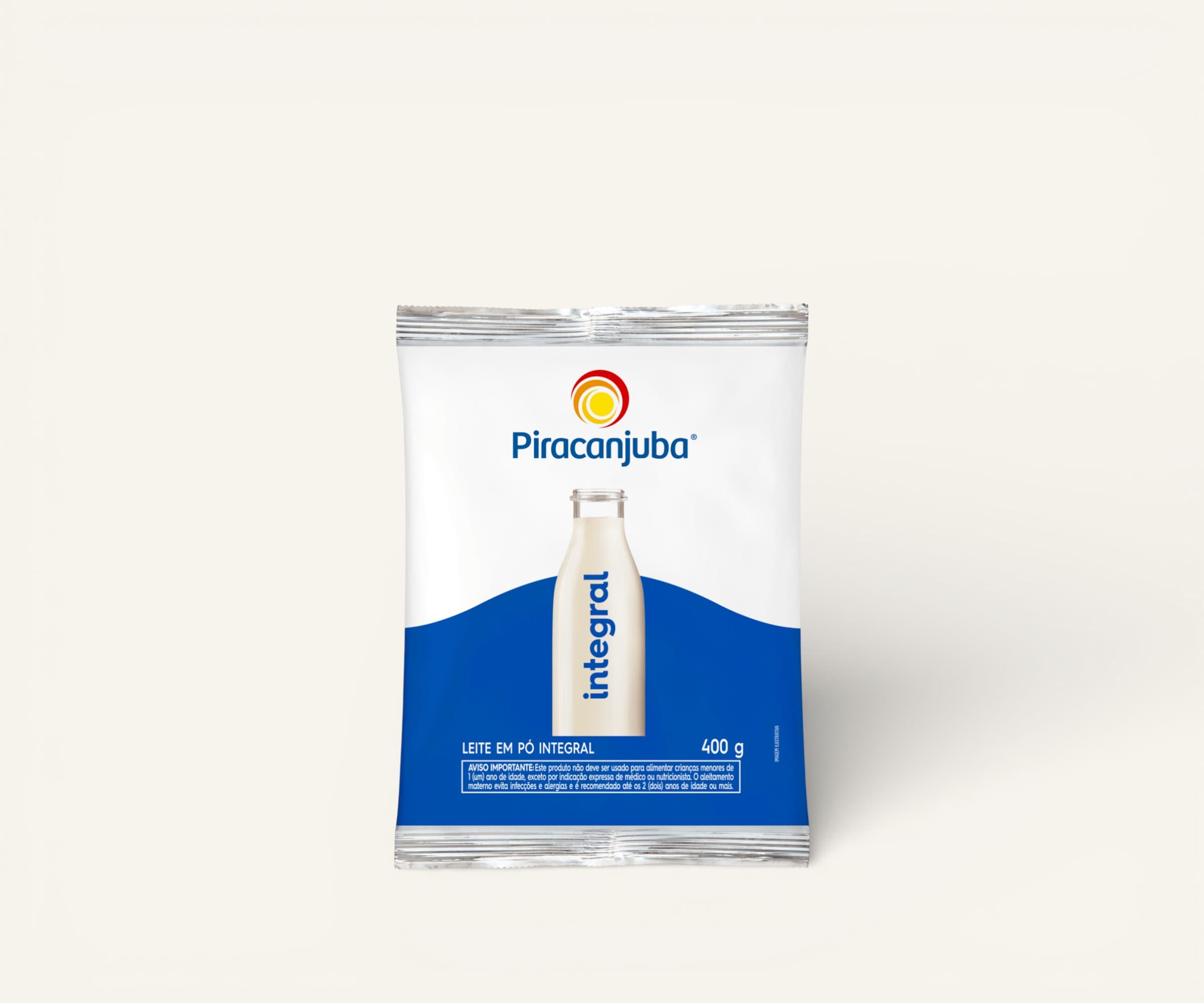 Leite em pó integral instantâneo Piracanjuba 400g