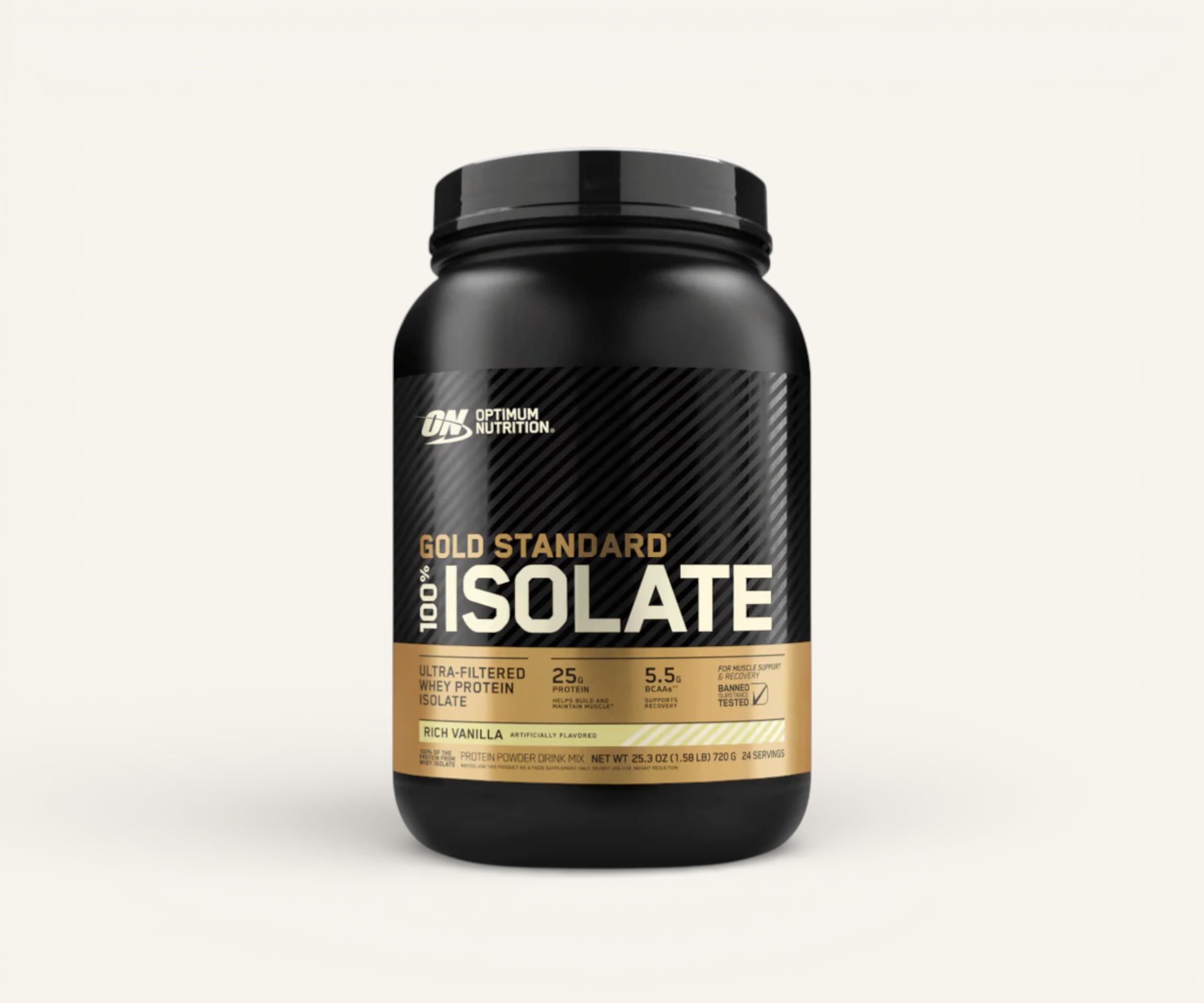 Whey protein Gold Standard 100% isolado 25g rich vanilla Optimum Nutrition 744g