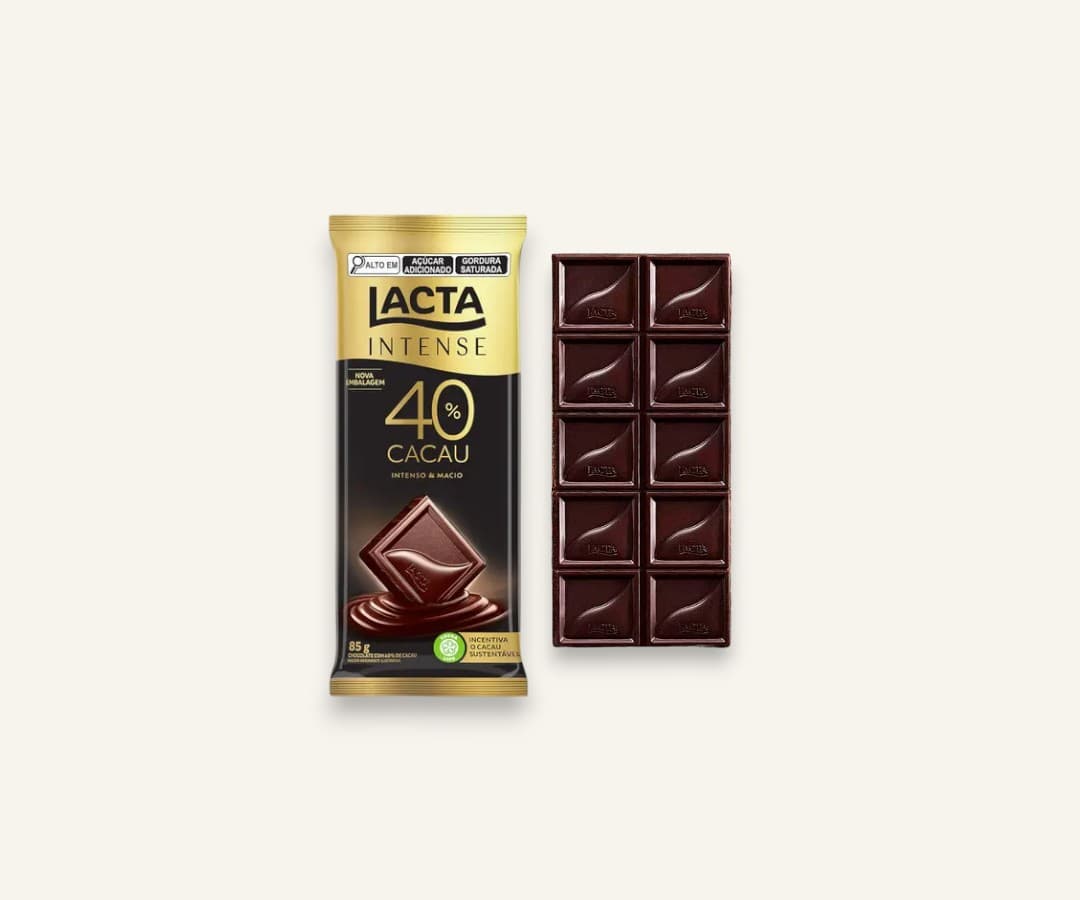 Chocolate 40% cacau Lacta Intense original 85g