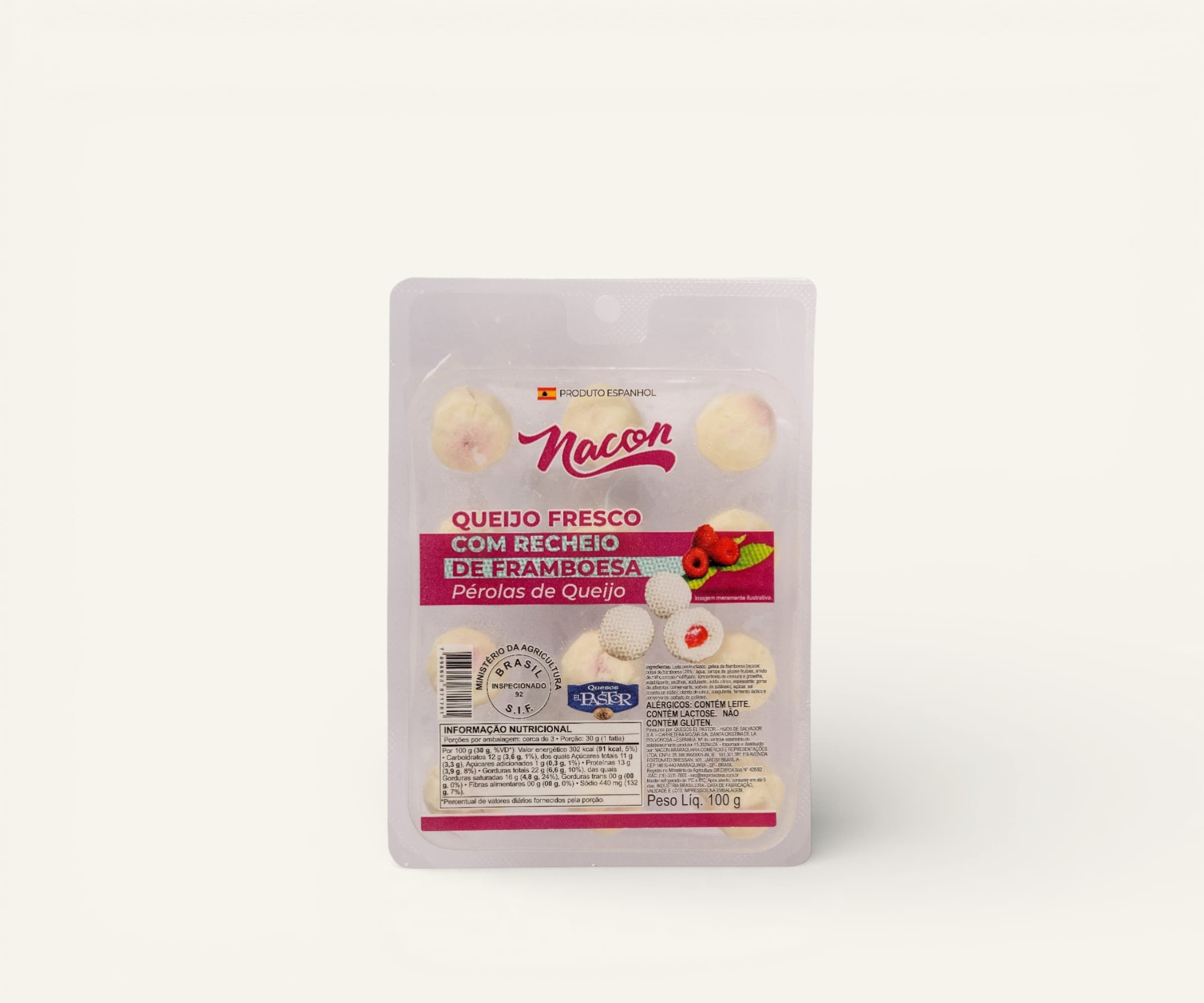 Queijo fresco com recheio de framboesa Nacon 100g