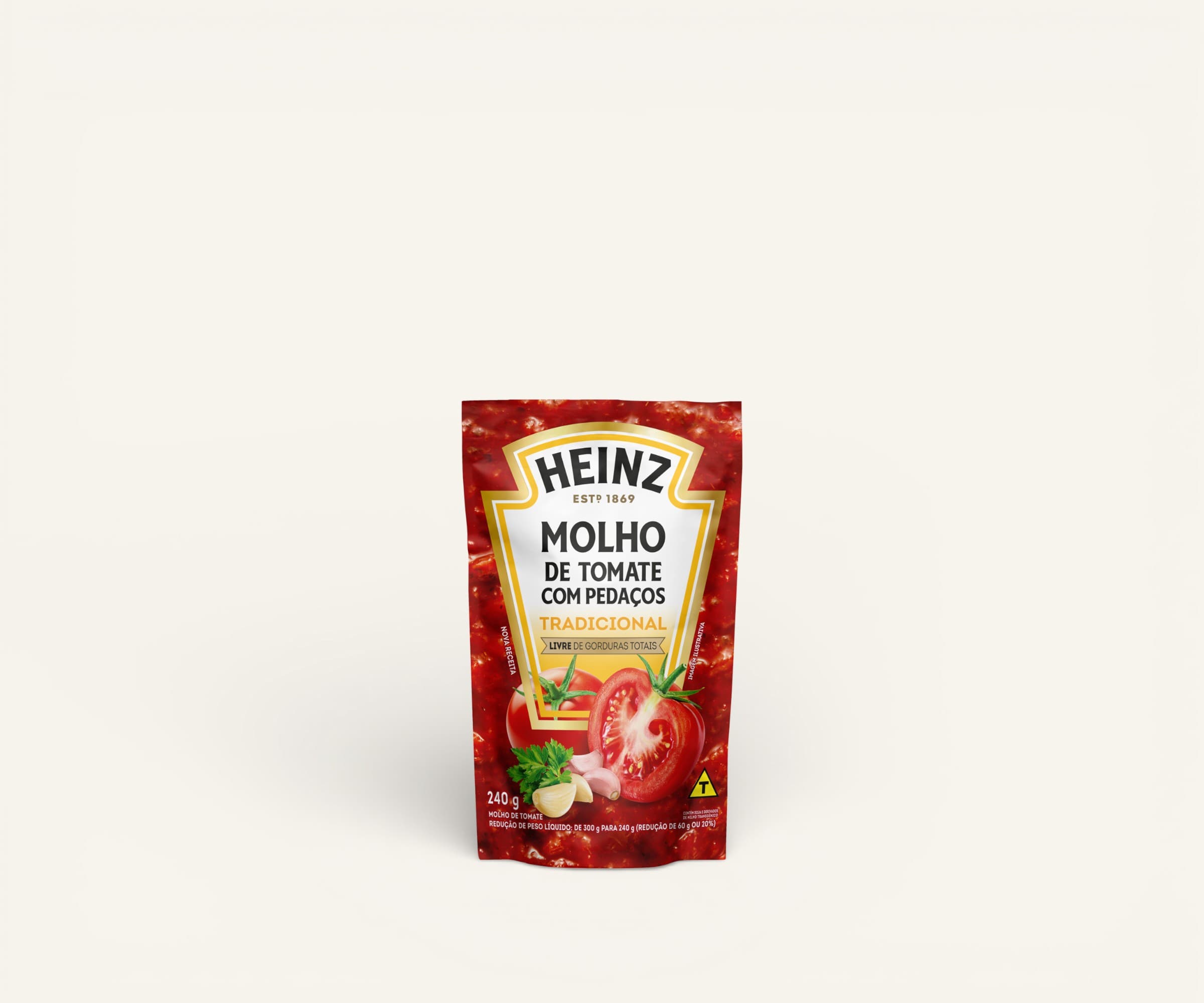 Molho de tomate tradicional Heinz com pedaços 240g