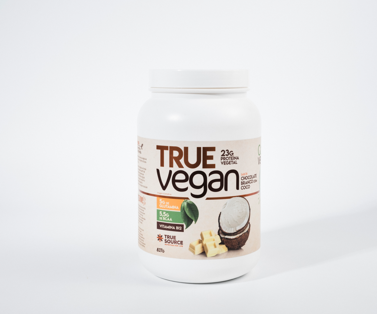 True vegan sabor chocolate branco com coco 837g