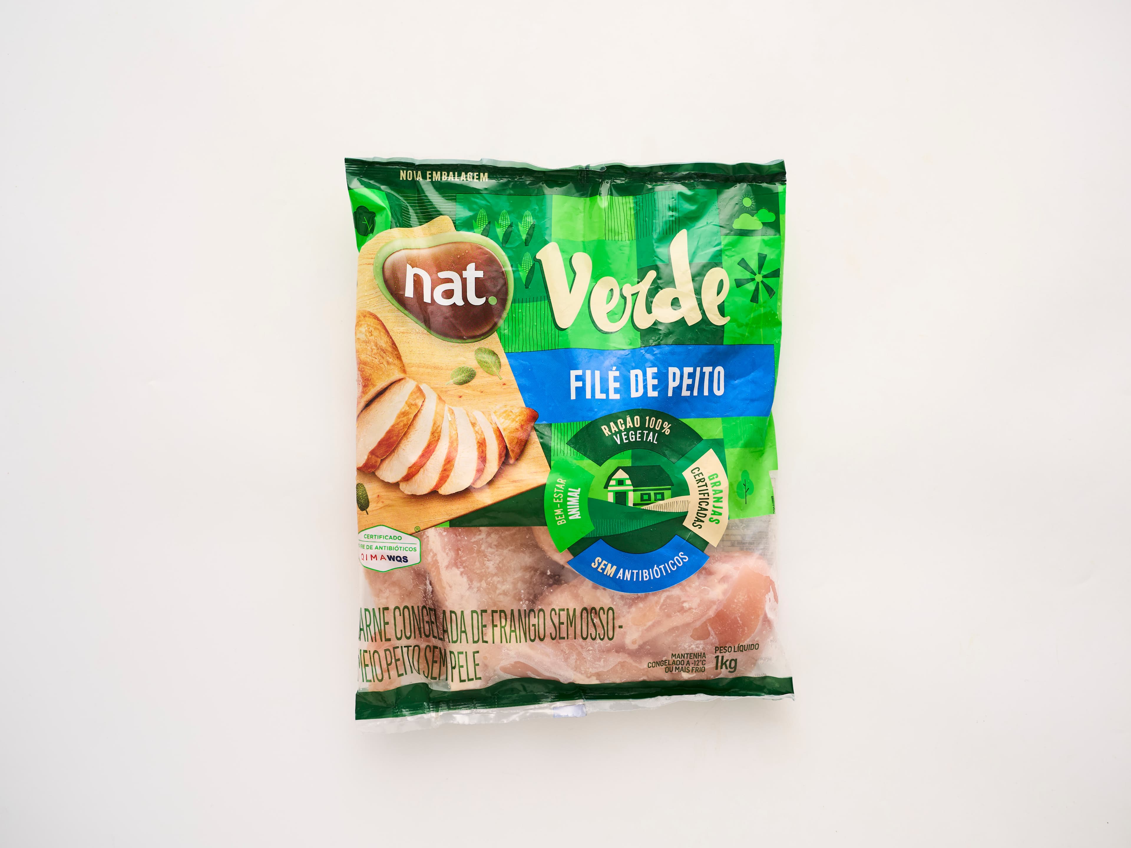 Filé de peito de frango nat. verde 1kg