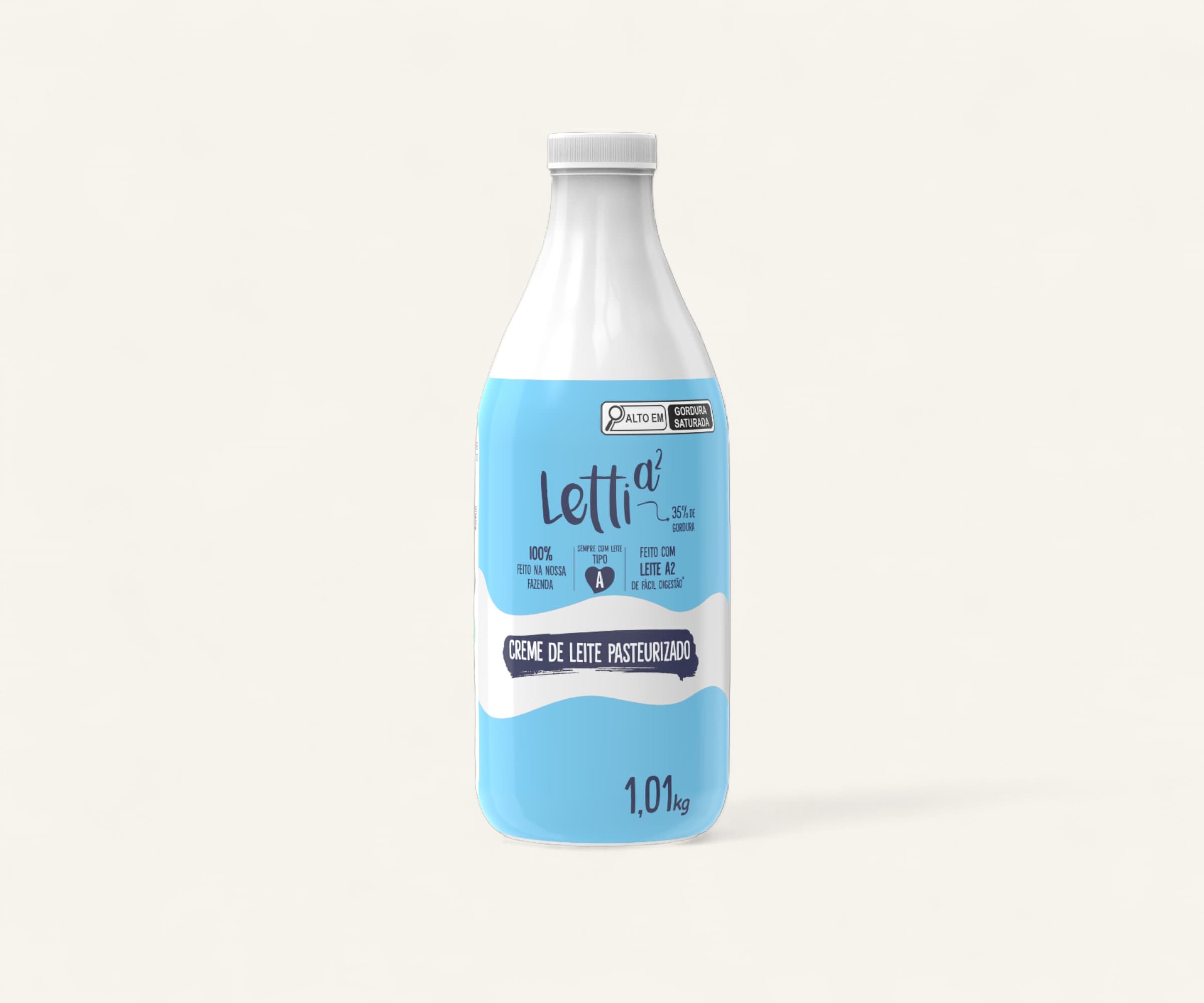 Creme de leite pasteurizado feito com leite A2 1,01kg