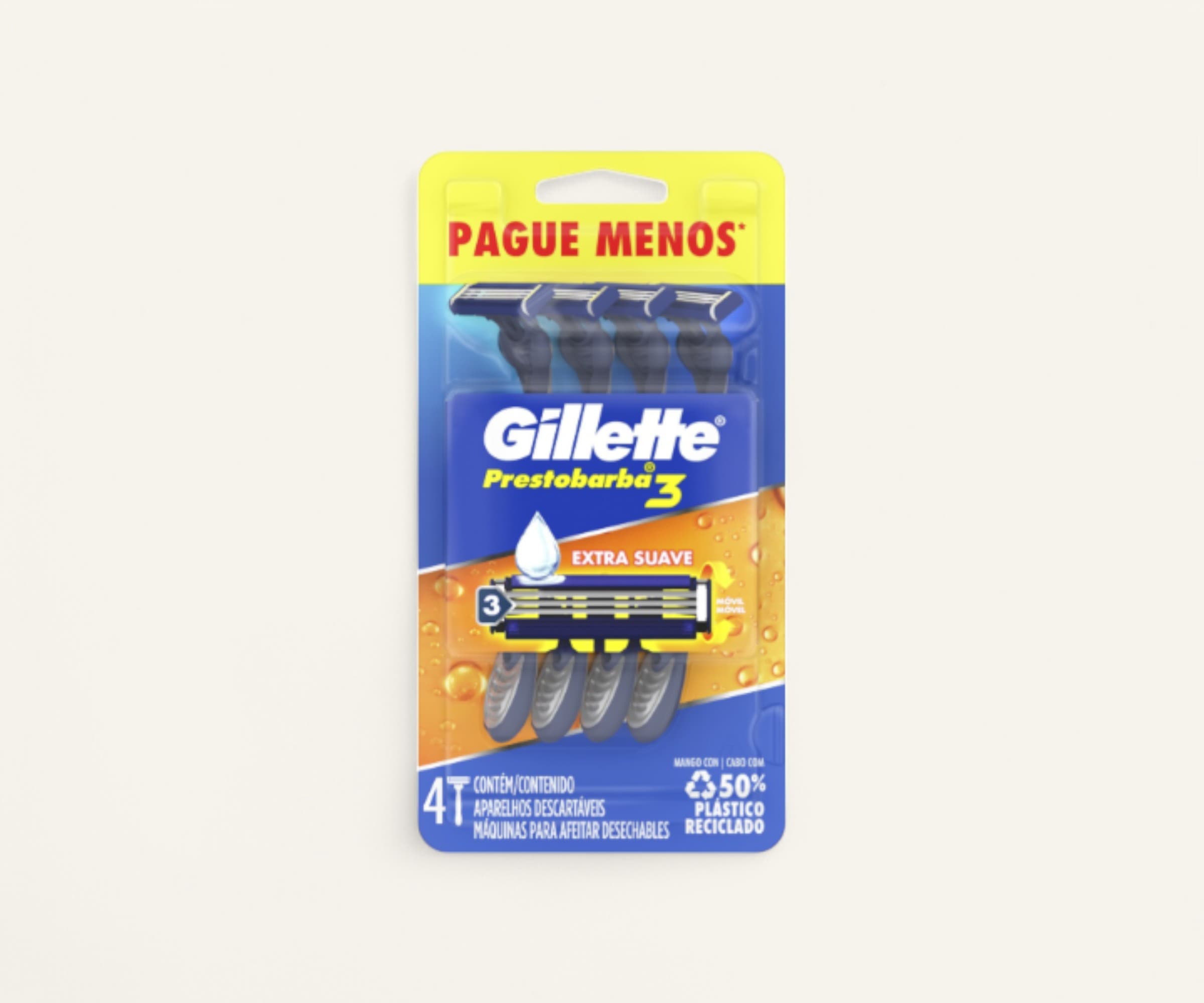 Aparelho descartável para barbear Prestobarba Gillette 4un