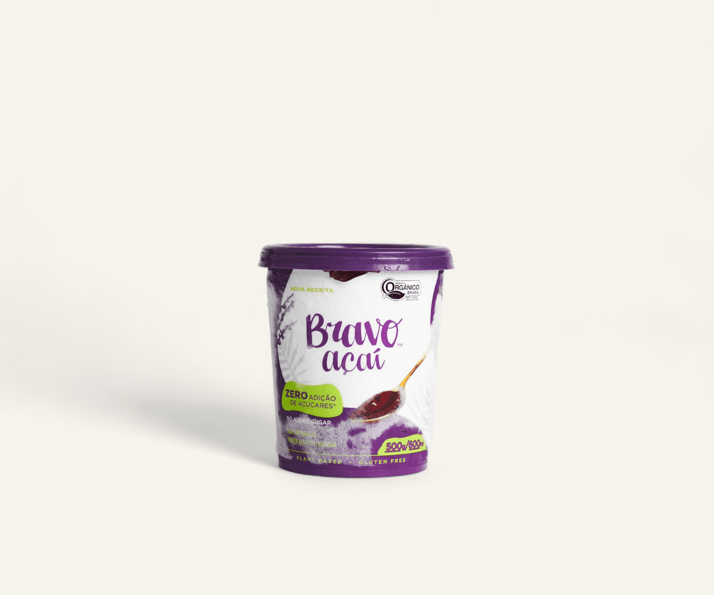 Açaí orgânico com banana zero açúcares 600ml