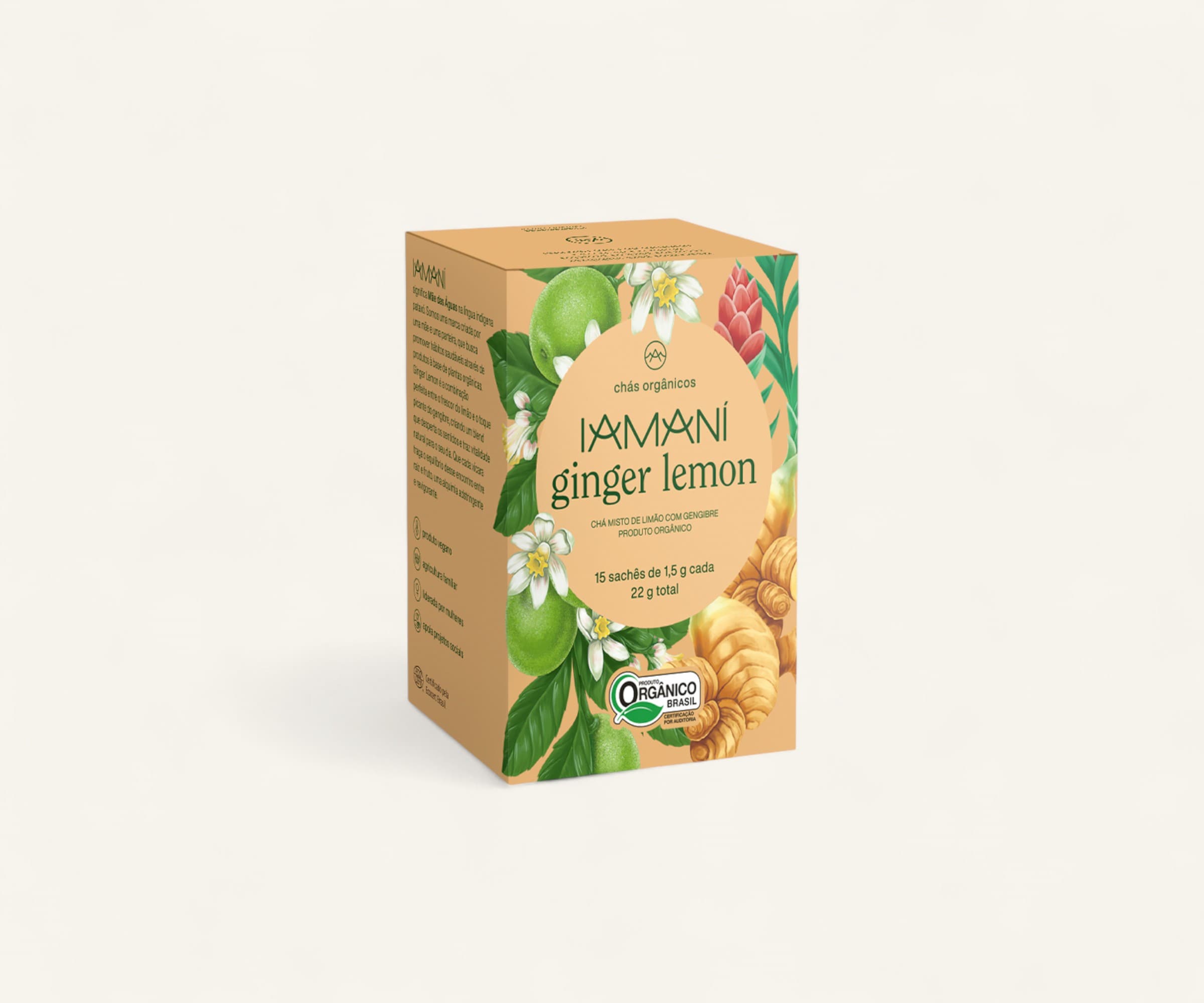 Chá orgânico ginger lemon 15 sachês