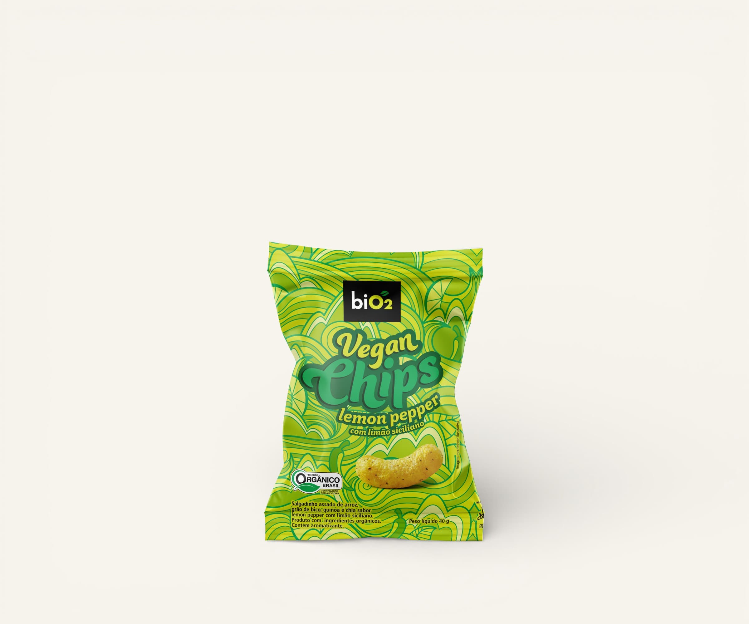 Vegan chips lemon pepper com limão siciliano BiO2 40g