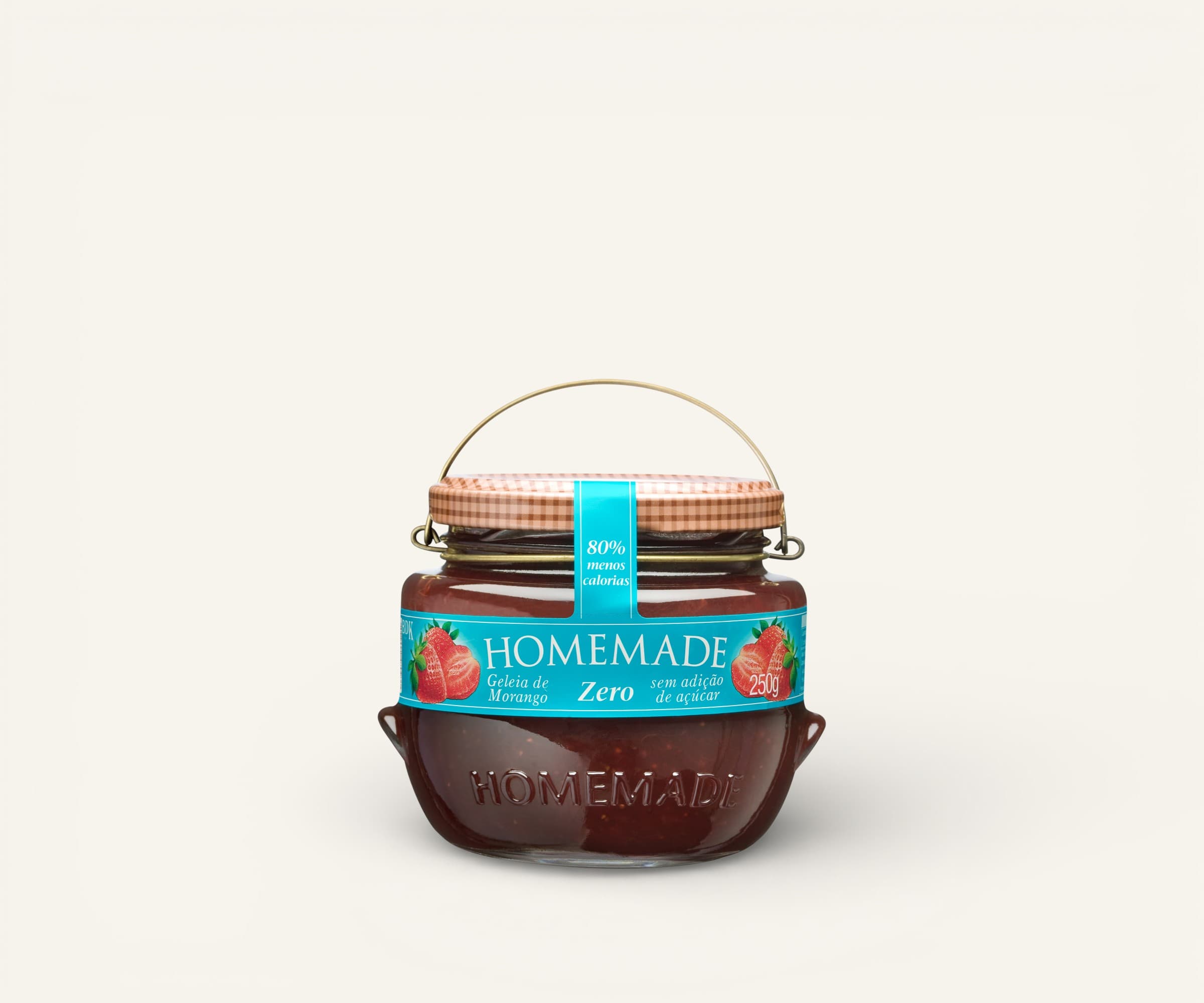 Geleia de morango zero adição de açúcar Homemade 250g