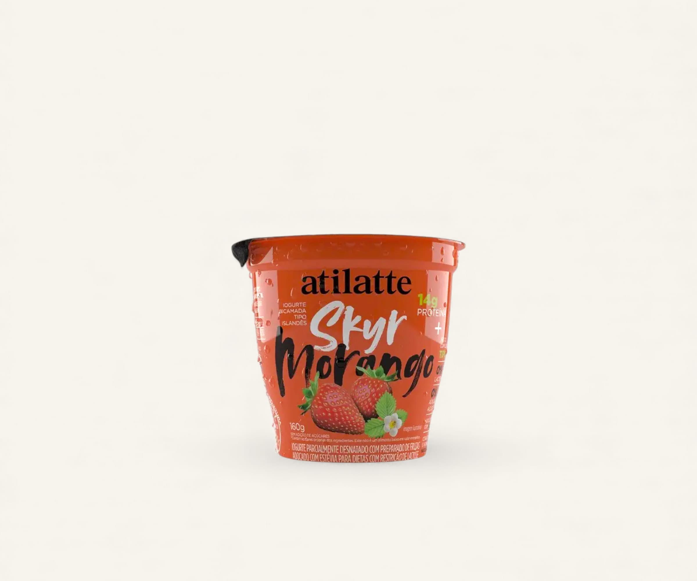 Iogurte parcialmente desnatado skyr morango zero lactose 160g