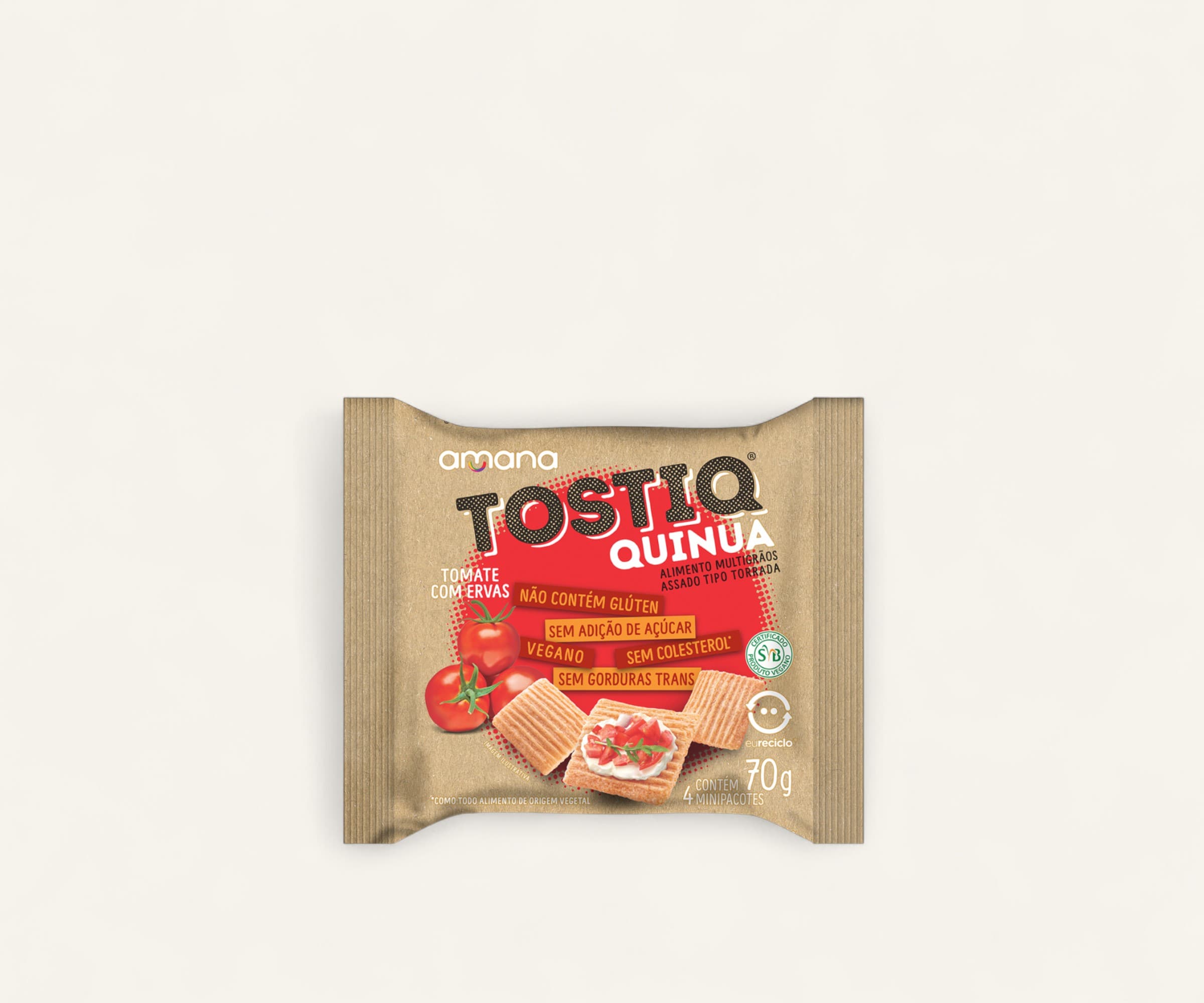 Torrada quinua Tostiq tomante com ervas 70g