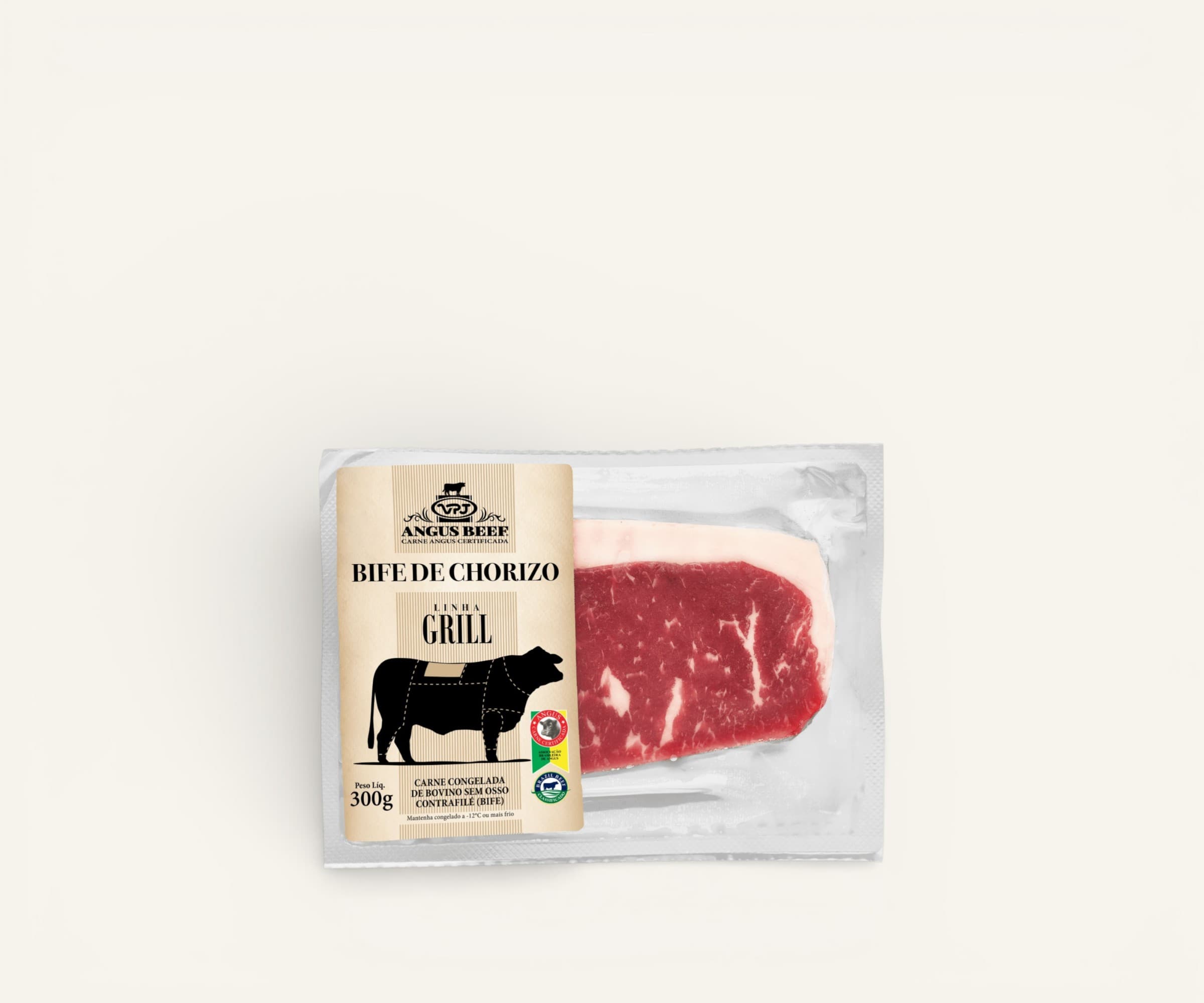 Bife de chorizo bovino Angus Beef VPJ linha grill aprox. 300g