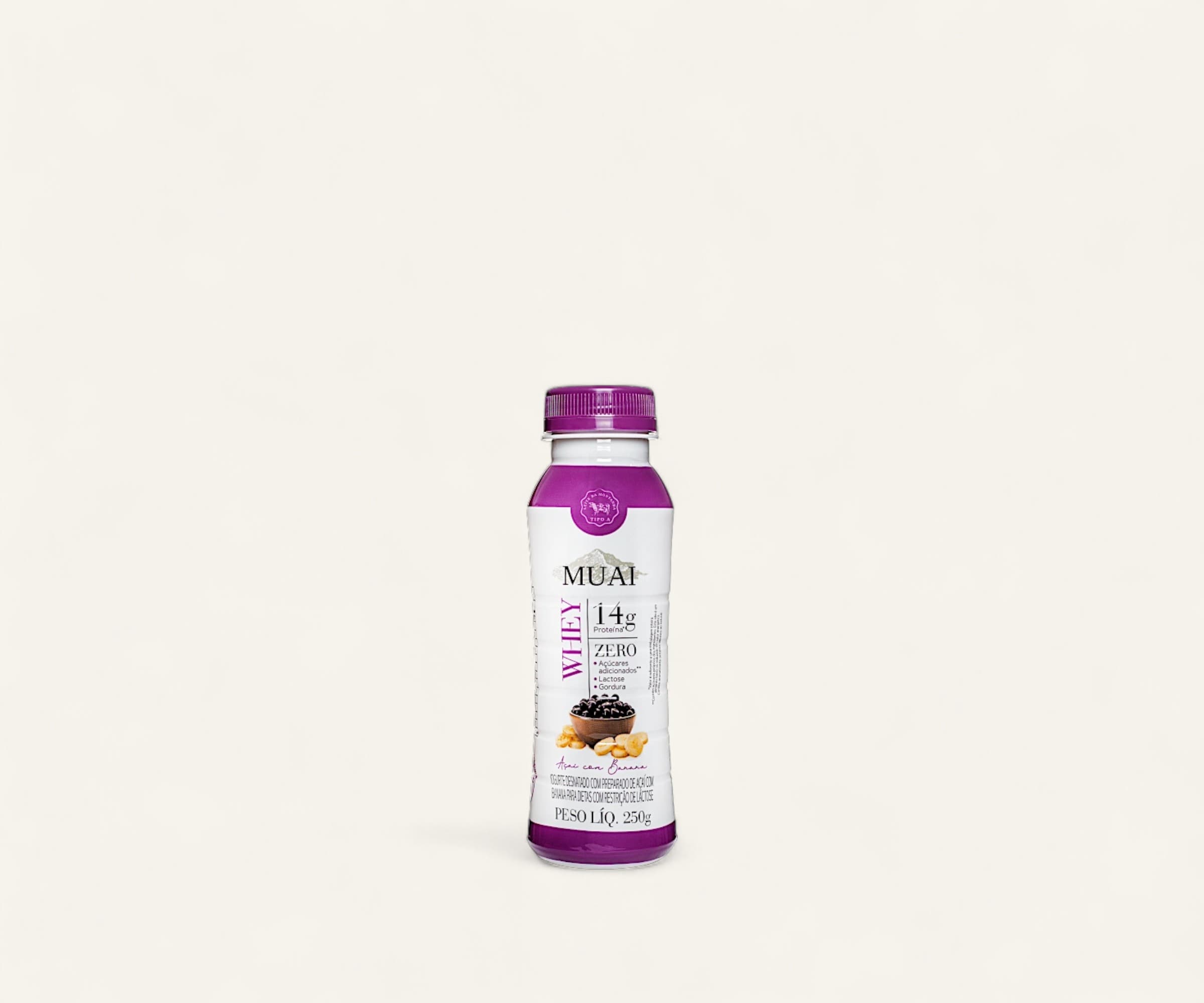 Iogurte desnatado whey 14g zero açaí com banana Muai 250g