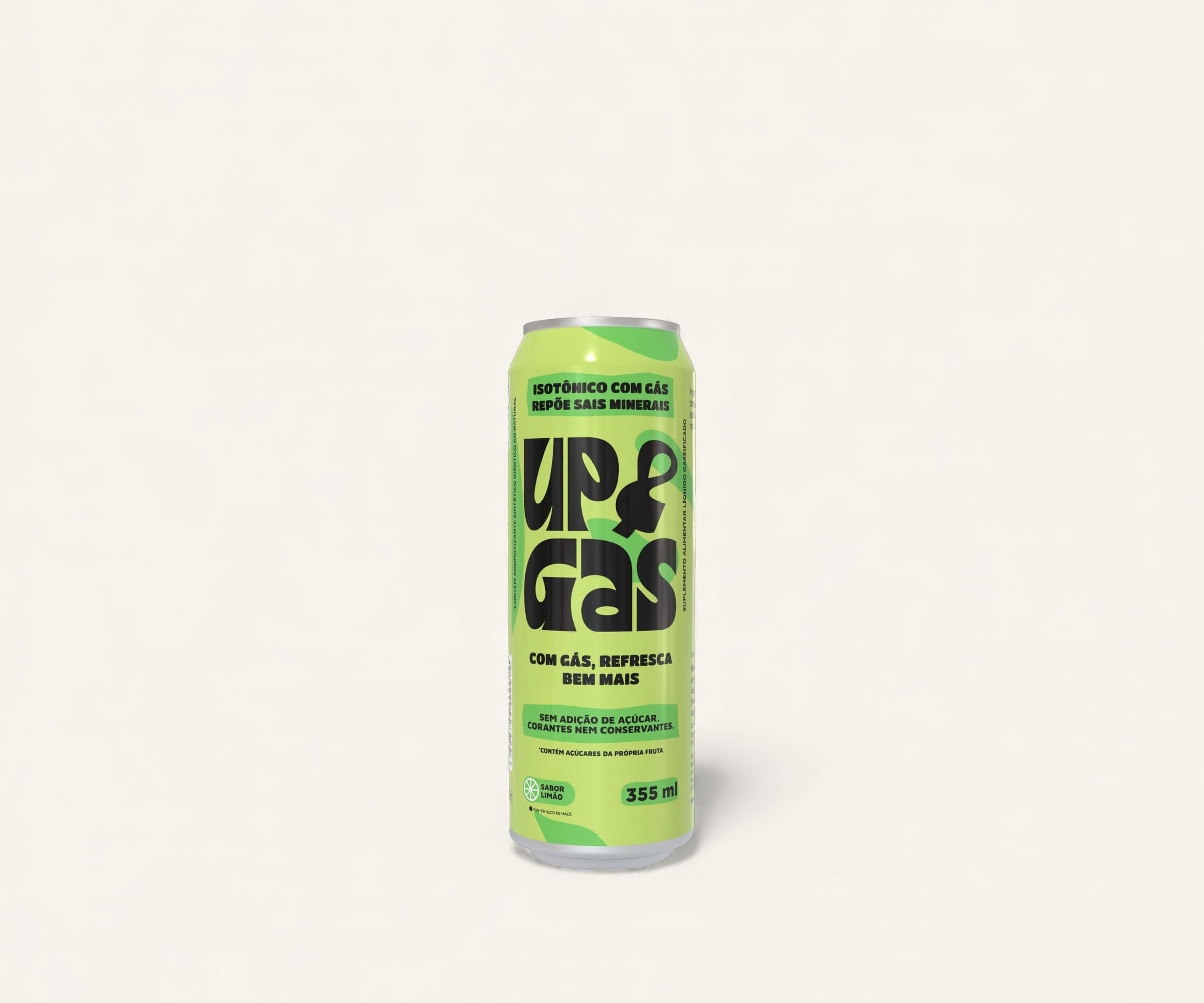 Isotônico gaseificado Up&Gas sabor limão 355ml