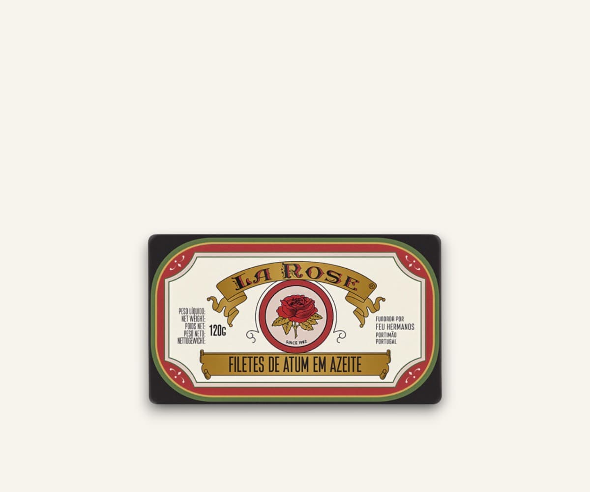 Lombos de atum em pedaços em azeite de oliva La Rose 120g
