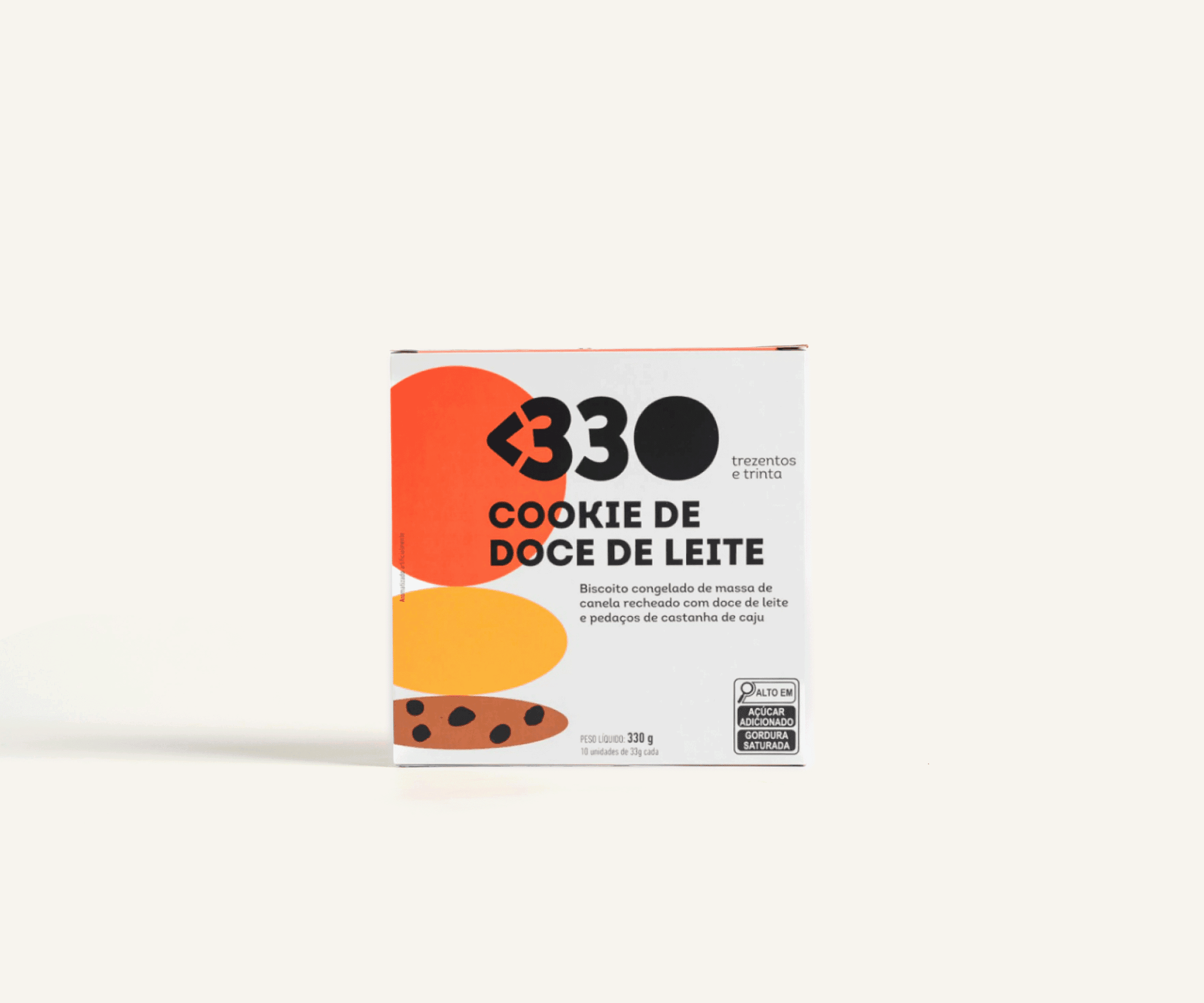 Cookies de doce de leite congelados 10 unidades 330g
